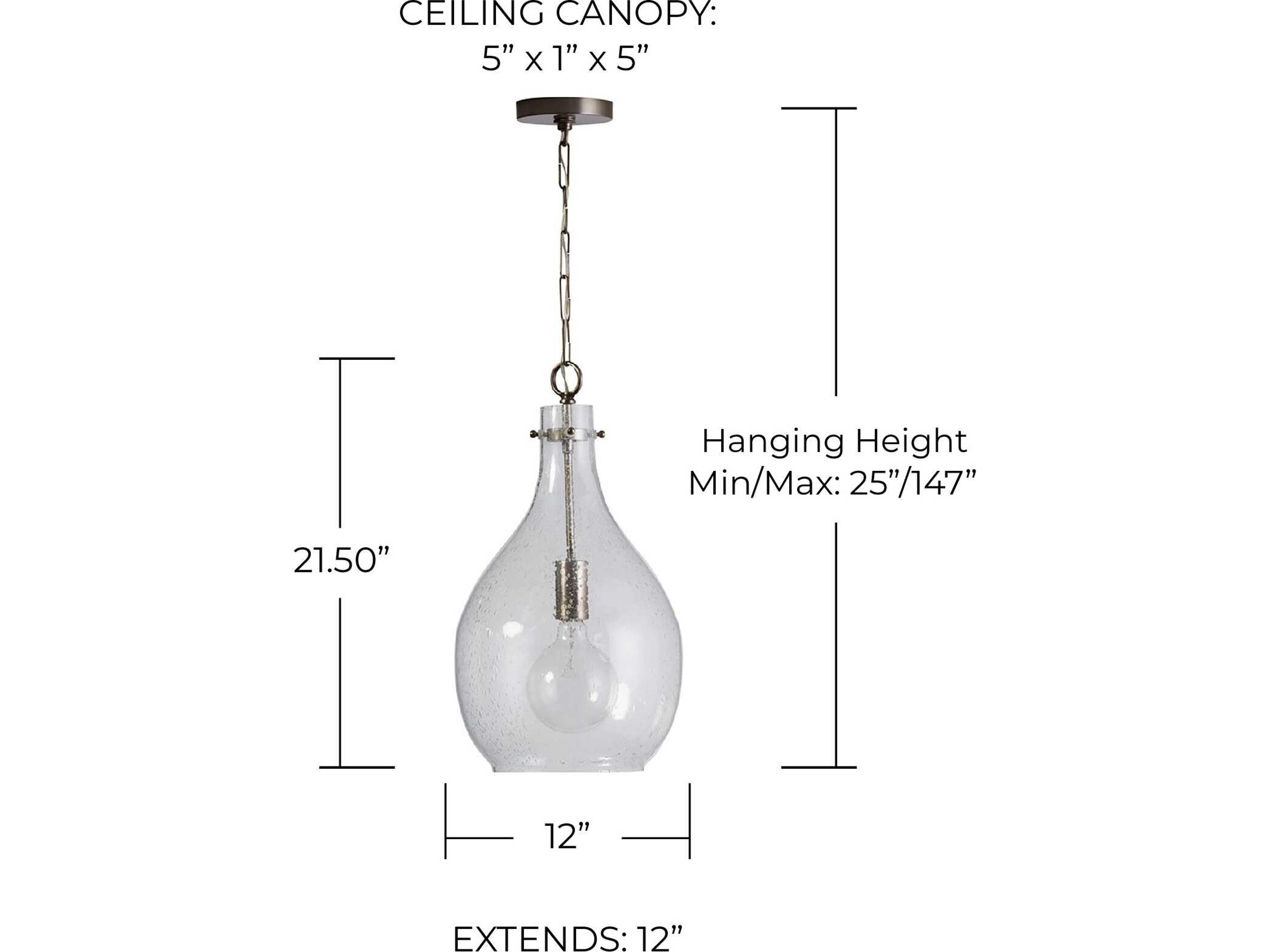 Capital Lighting 1-Light Brushed Pewter Glass Mini Pendant