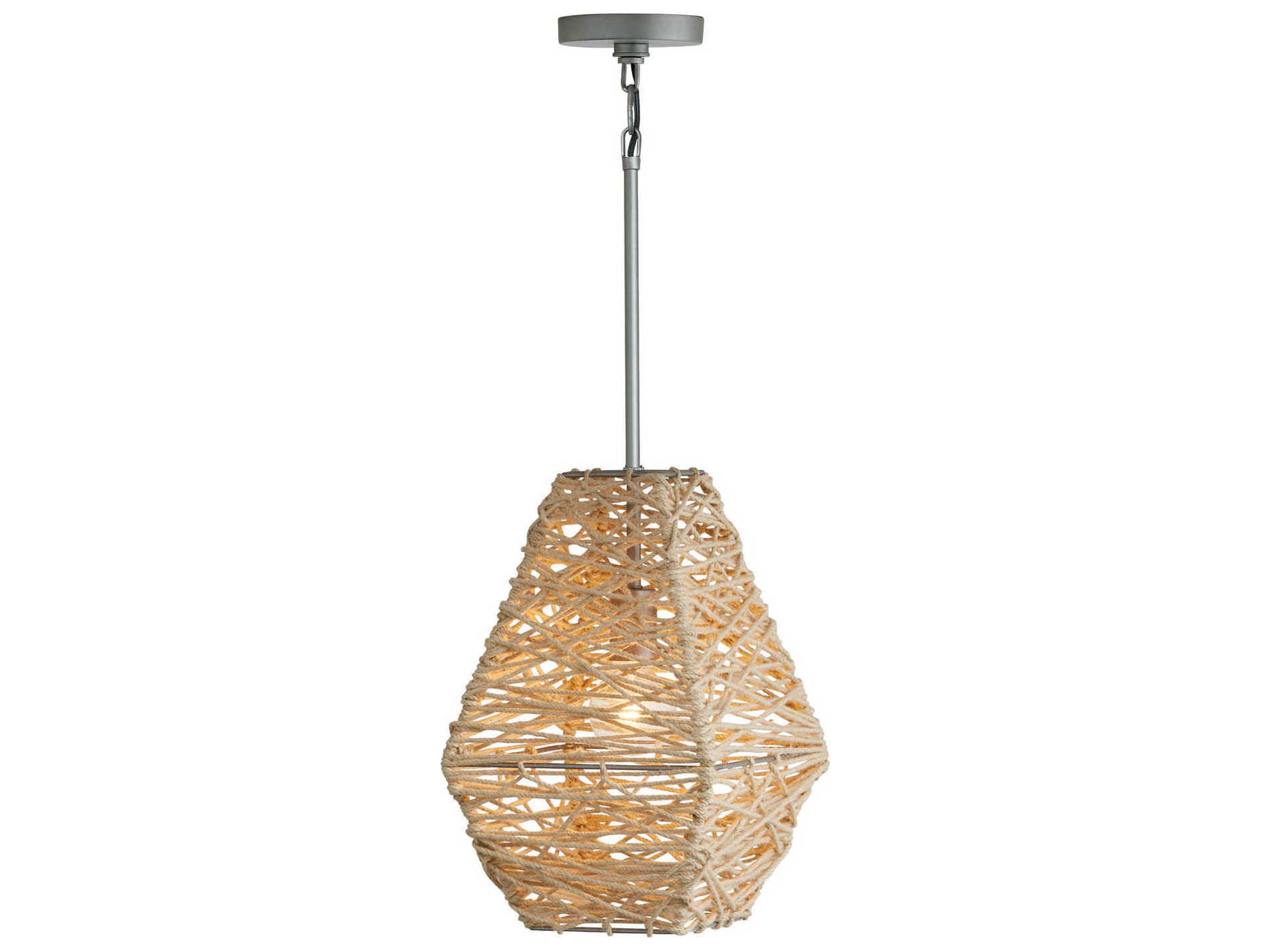 Capital Lighting 1-Light Natural Jute And Grey Mini Pendant