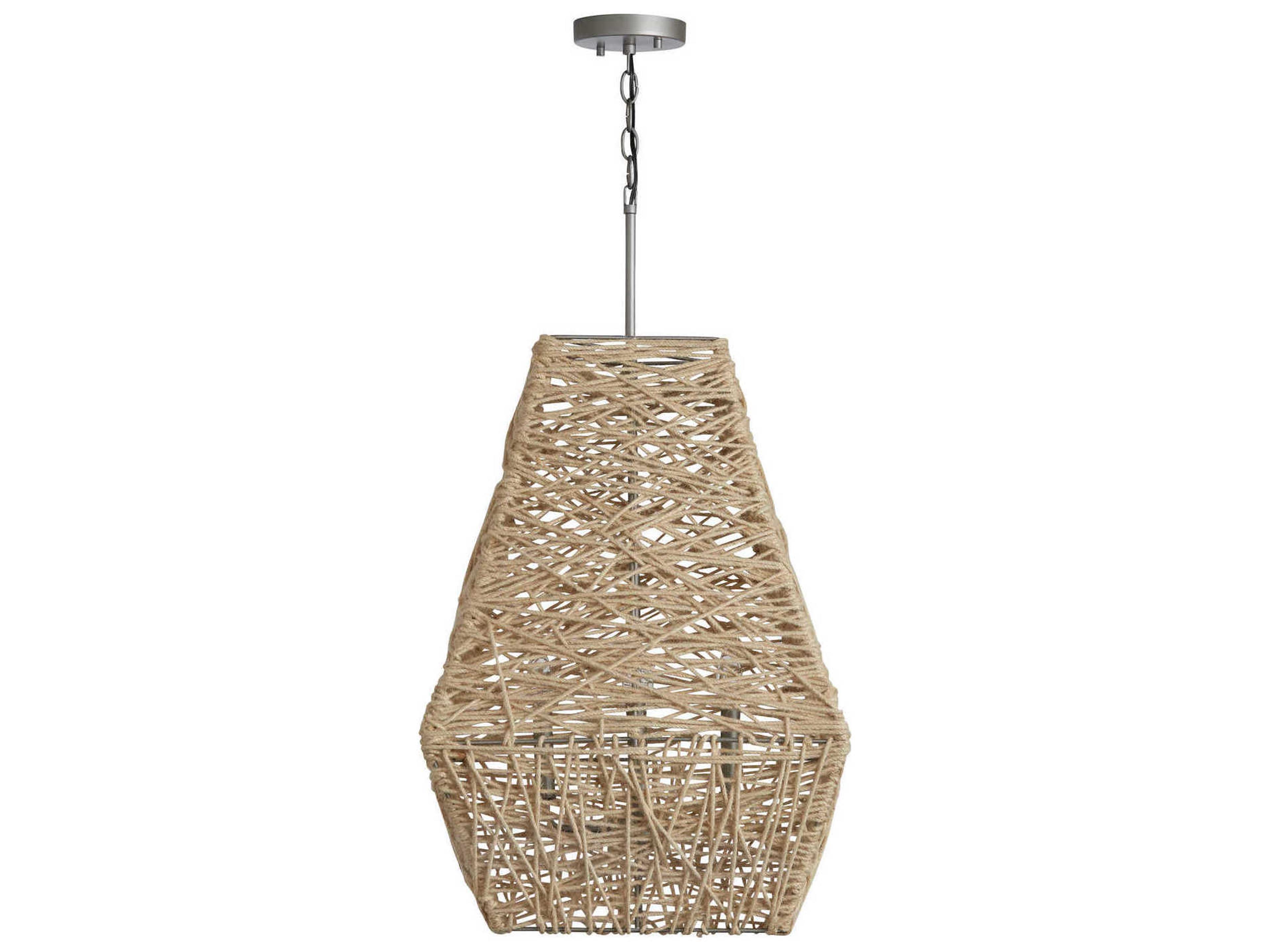 Capital Lighting 4-Light Natural Jute And Grey Pendant