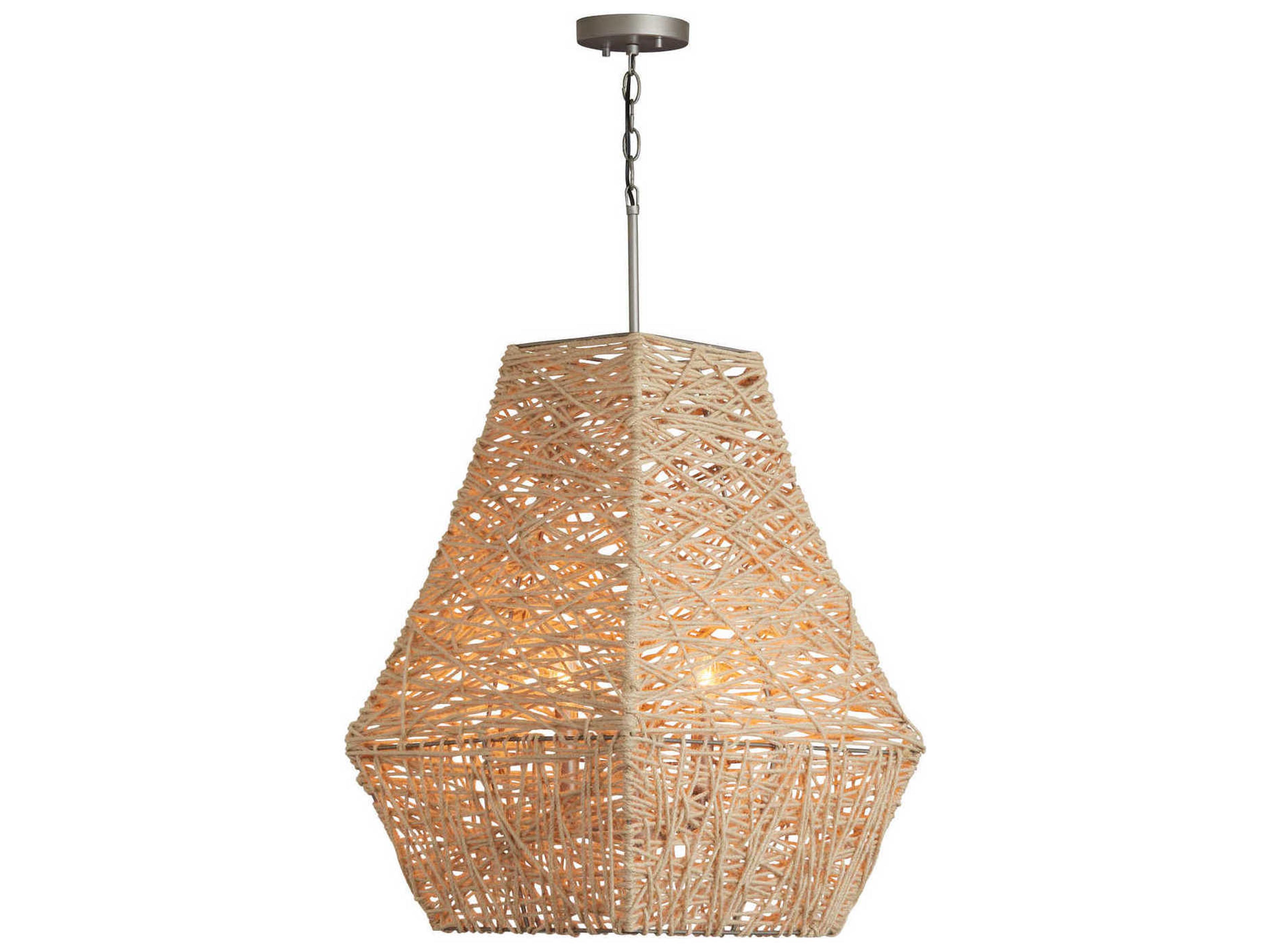 Capital Lighting 4-Light Natural Jute And Grey Pendant