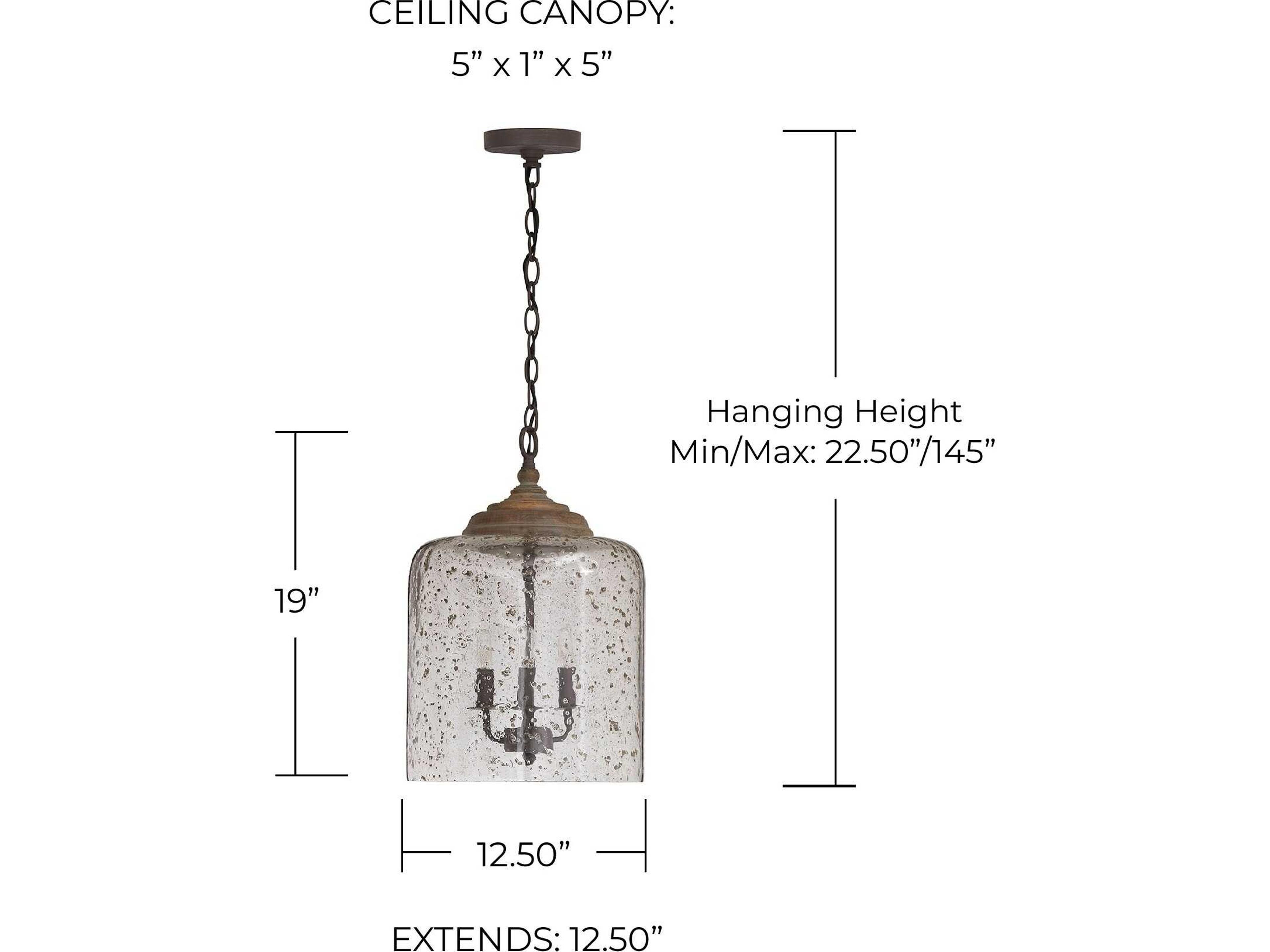 Capital Lighting 3-Light Nordic Grey Glass Drum Chandelier