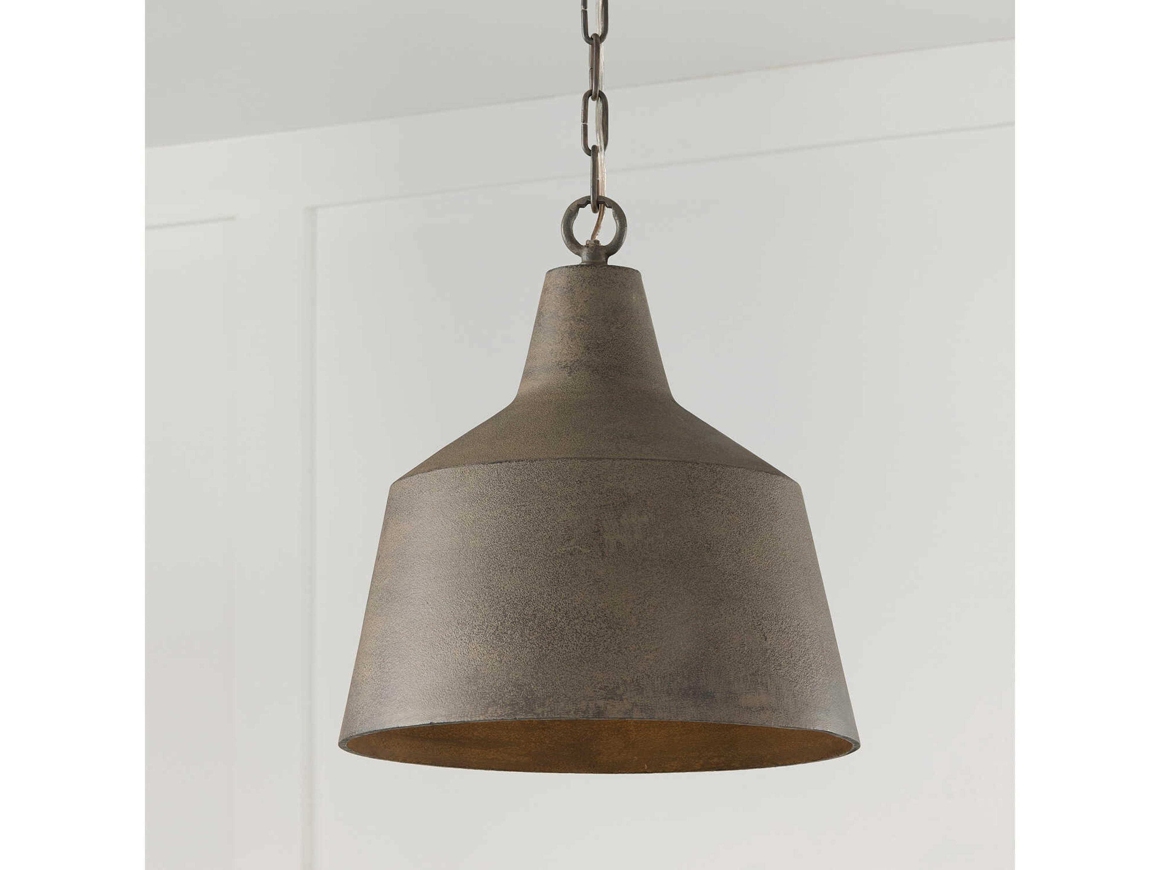 Capital Lighting Quarry 1-Light Clay Gray Bell Pendant