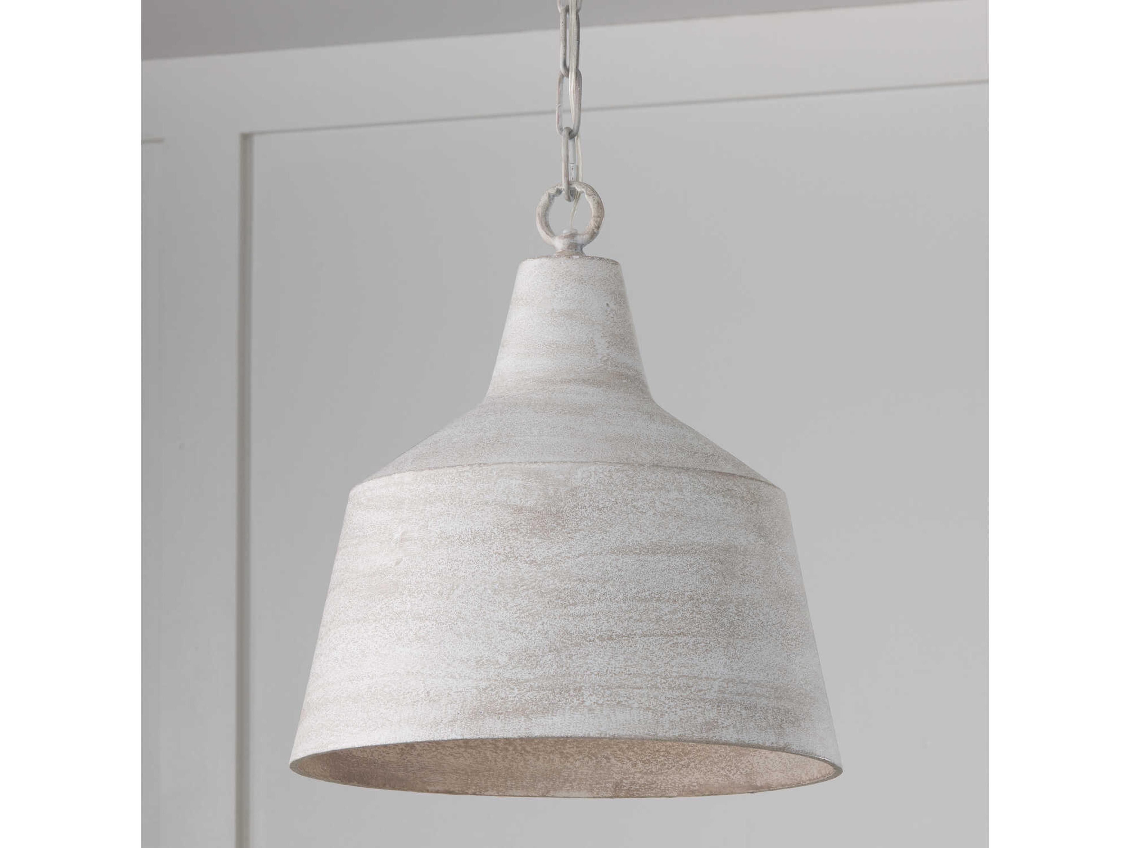 Capital Lighting Quarry 1-Light Stucco Gray Bell Pendant