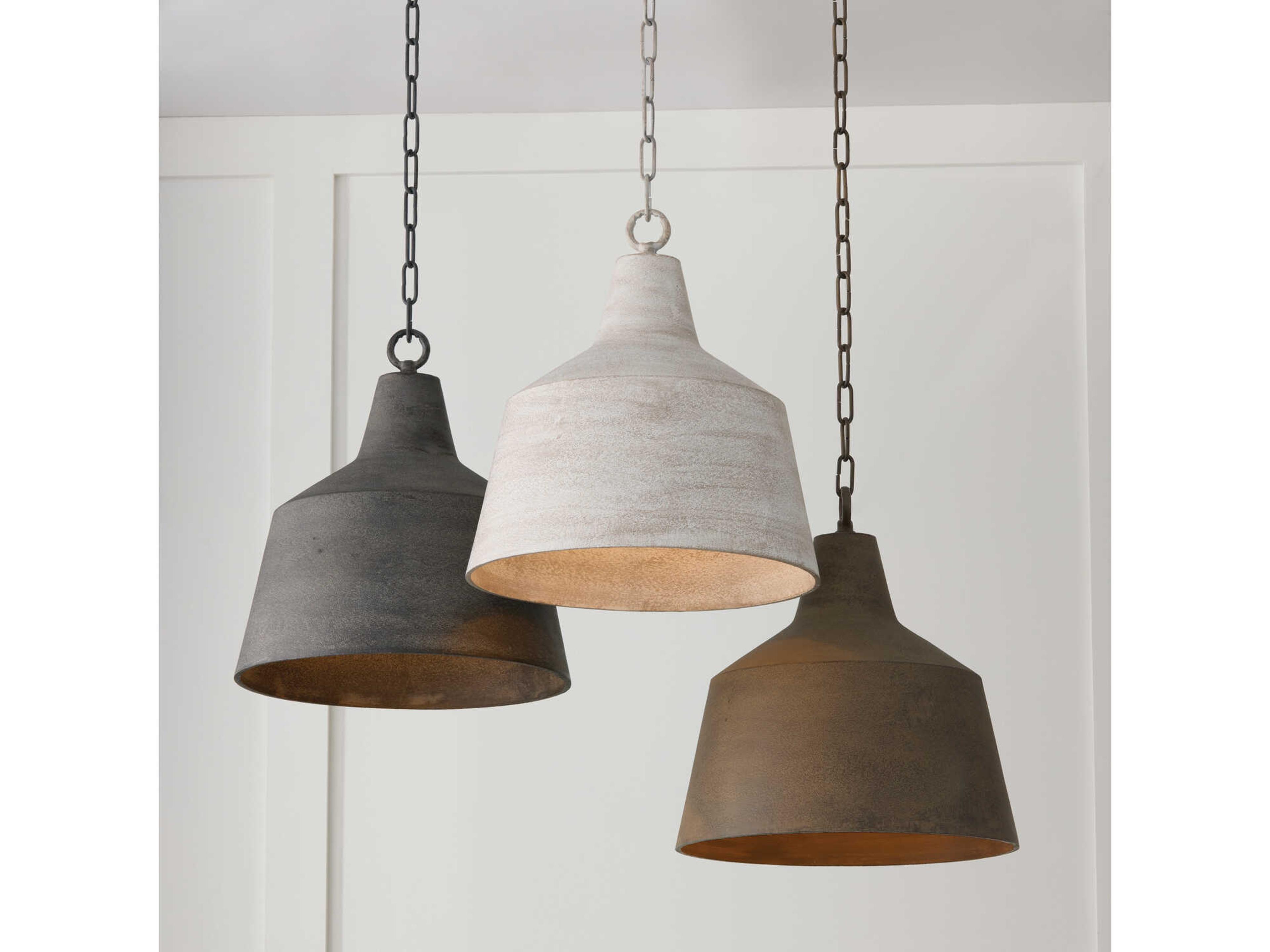 Capital Lighting Quarry 1-Light Stucco Gray Bell Pendant