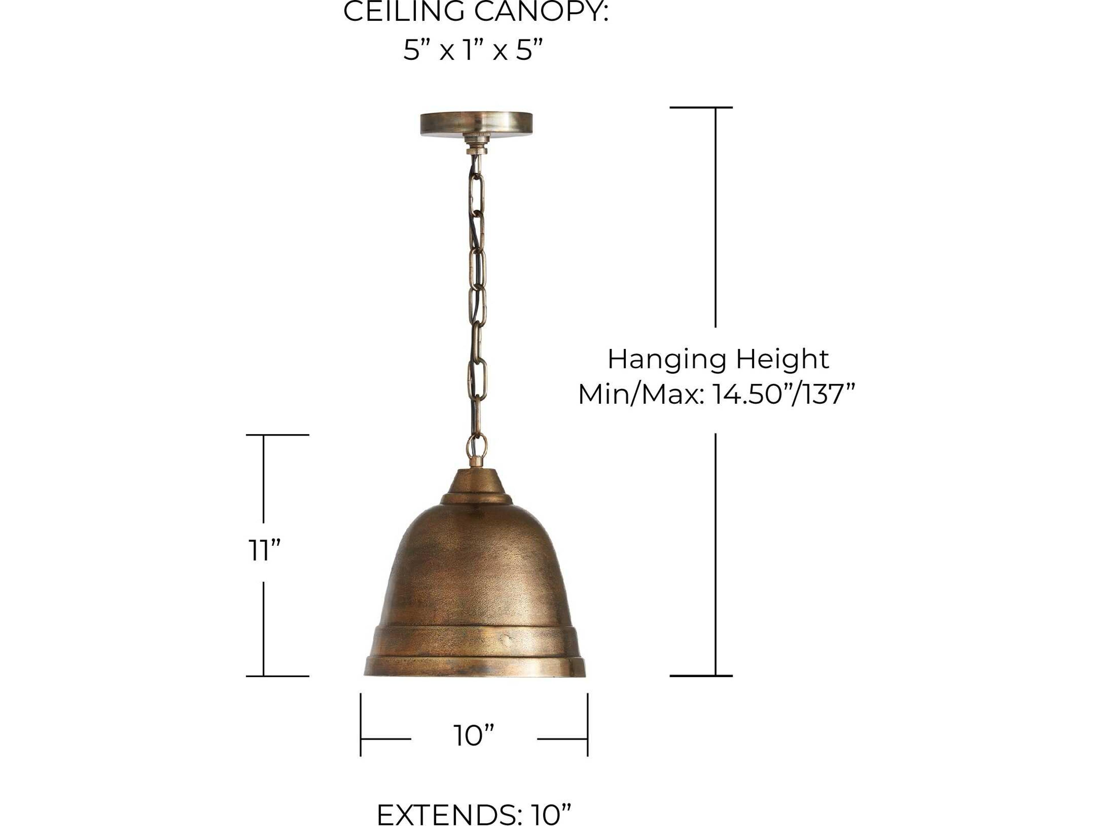 Capital Lighting Sedona 1-Light Oxidized Brass Nickel Bell Mini Pendant
