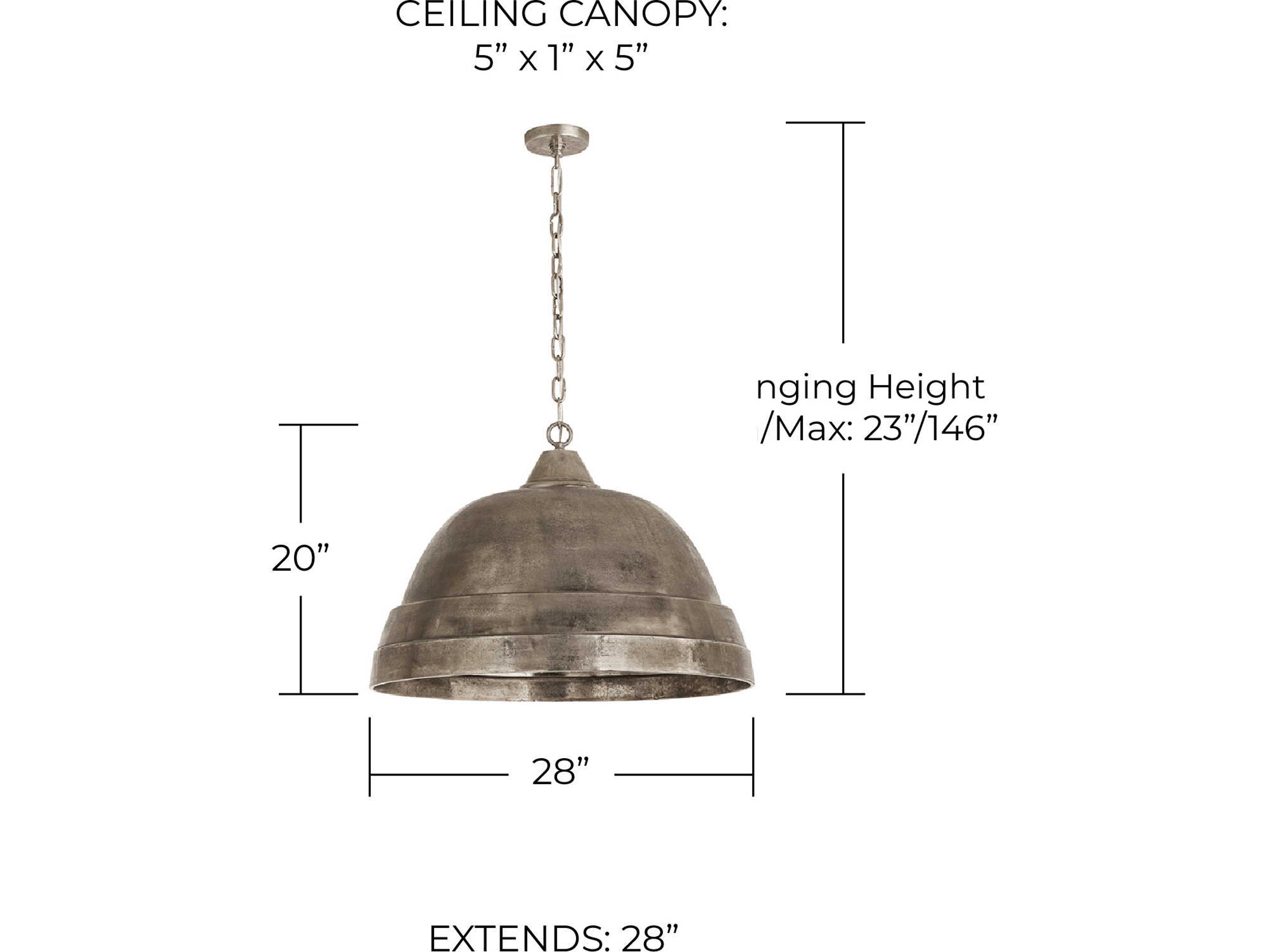 Capital Lighting Sedona 1-Light Oxidized Nickel Bell Pendant