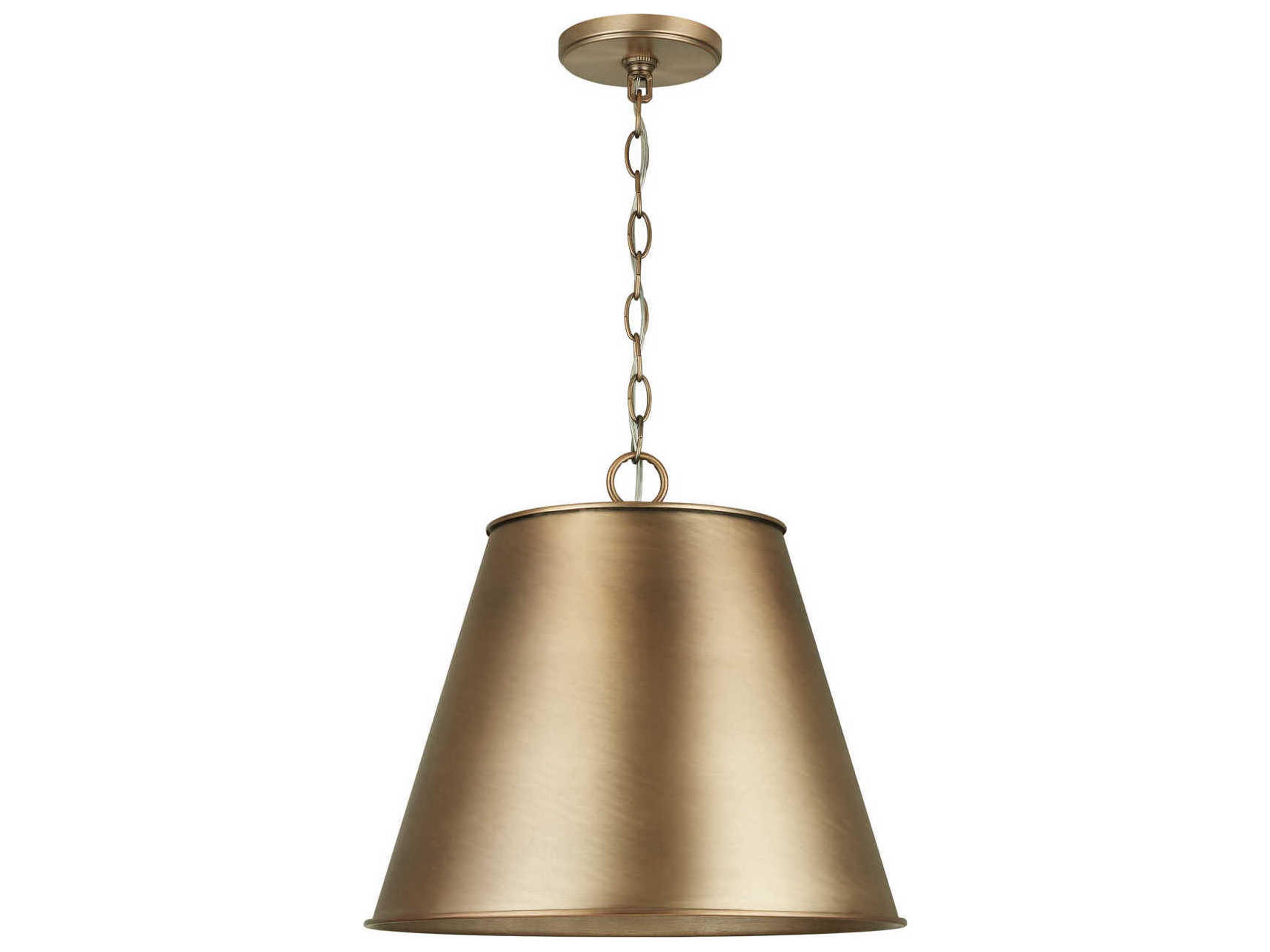 1-Light Aged Brass Empire Pendant