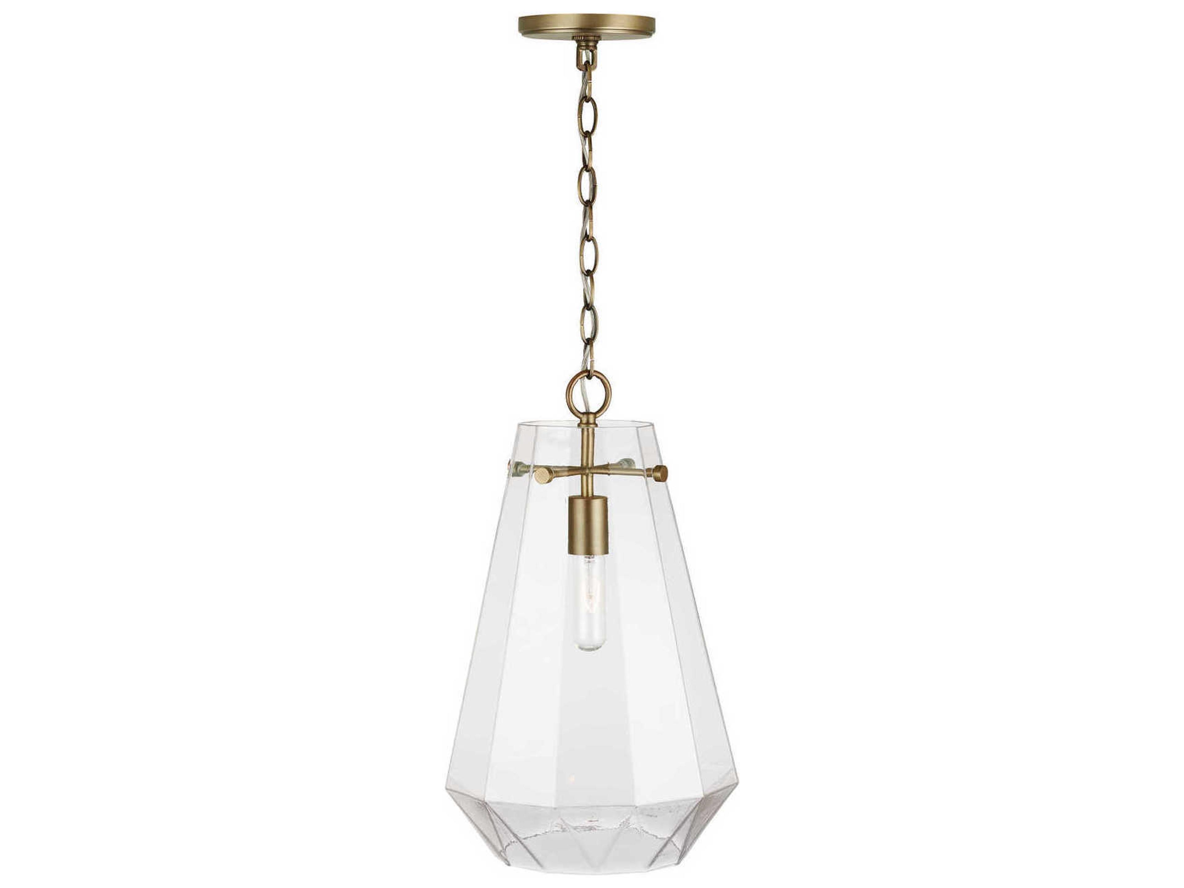Capital Lighting 1-Light Aged Brass Glass Mini Pendant