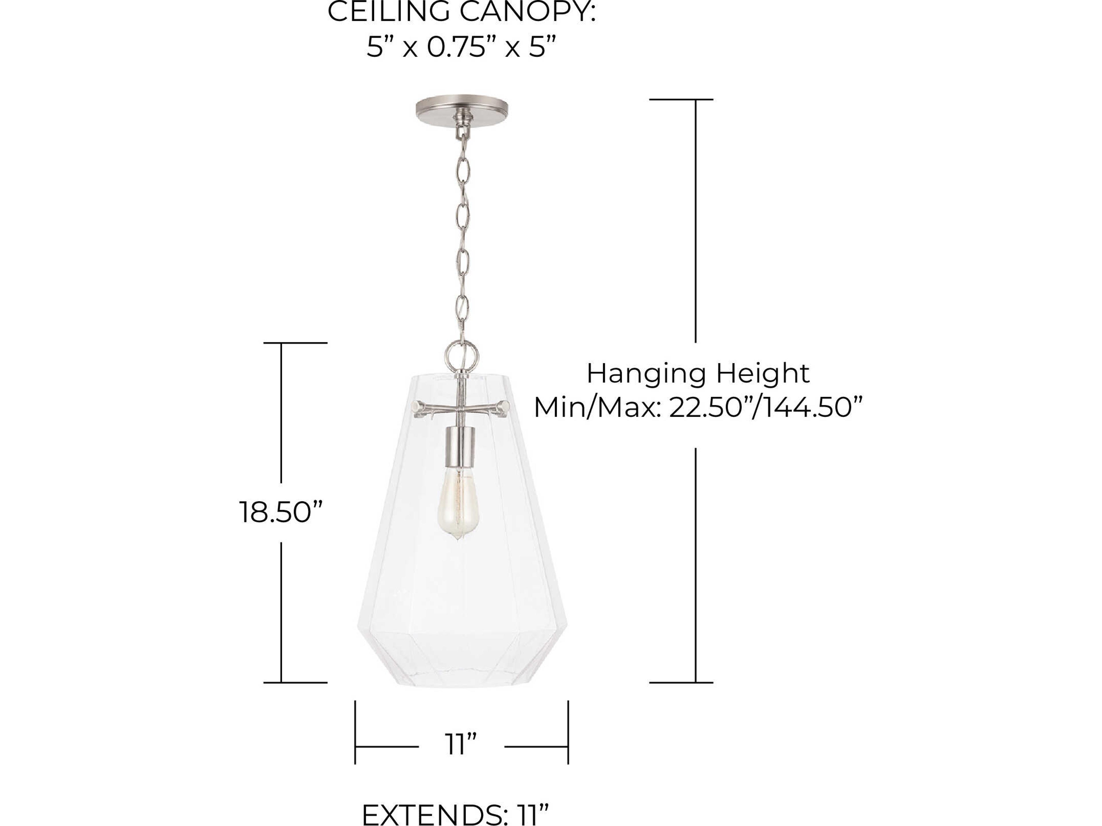 Capital Lighting 1-Light Brushed Nickel Glass Mini Pendant