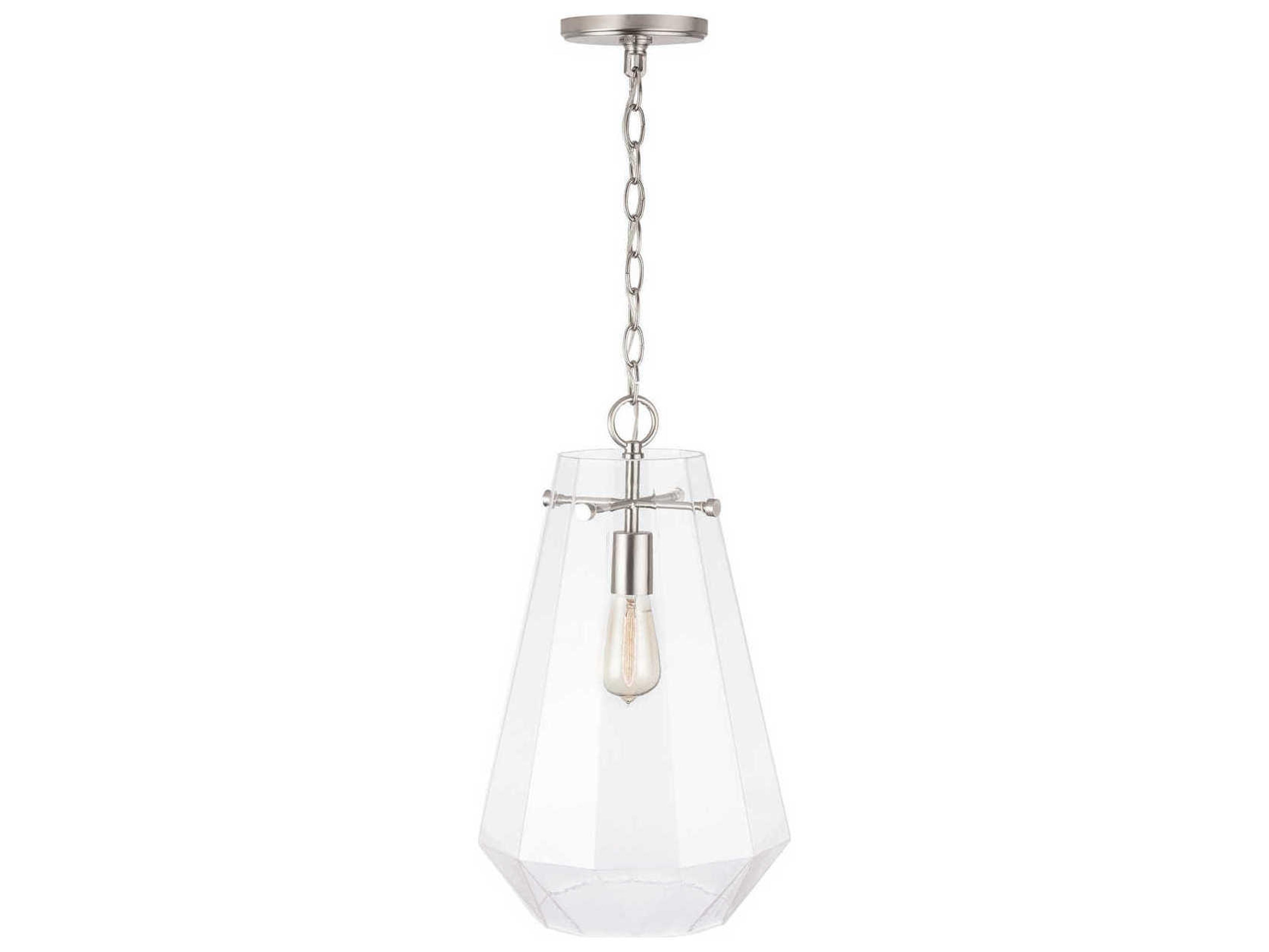 Capital Lighting 1-Light Brushed Nickel Glass Mini Pendant