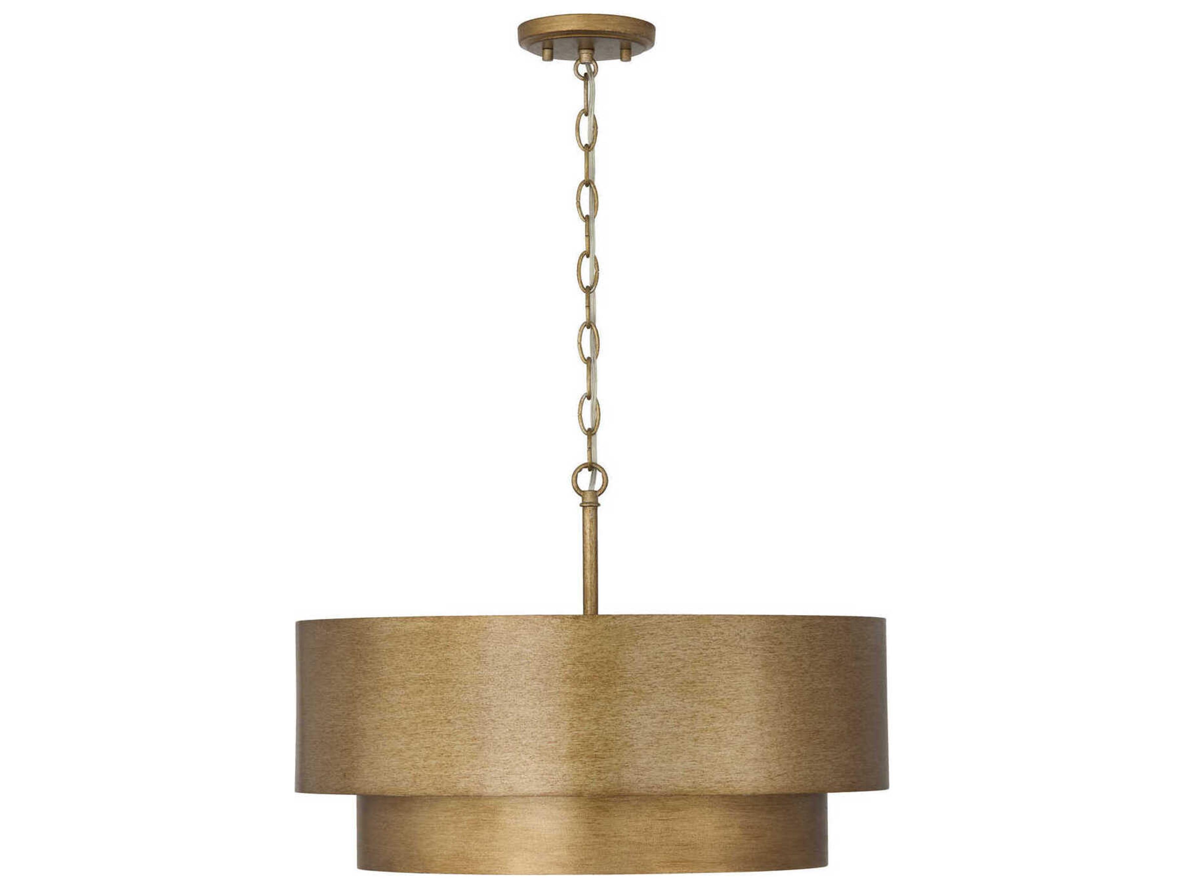 Capital Lighting Jude 4-Light Mystic Luster Brass Drum Tiered Pendant