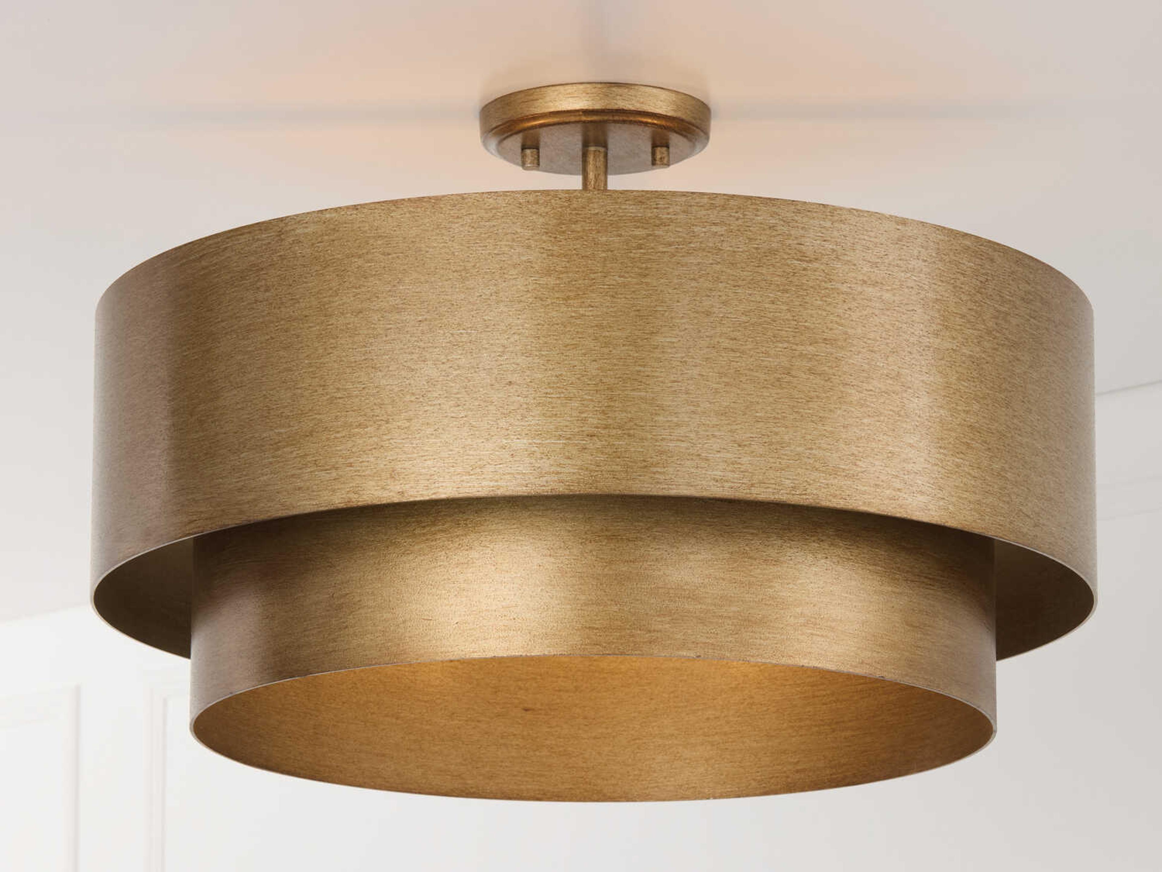 Capital Lighting Jude 4-Light Mystic Luster Brass Drum Tiered Pendant