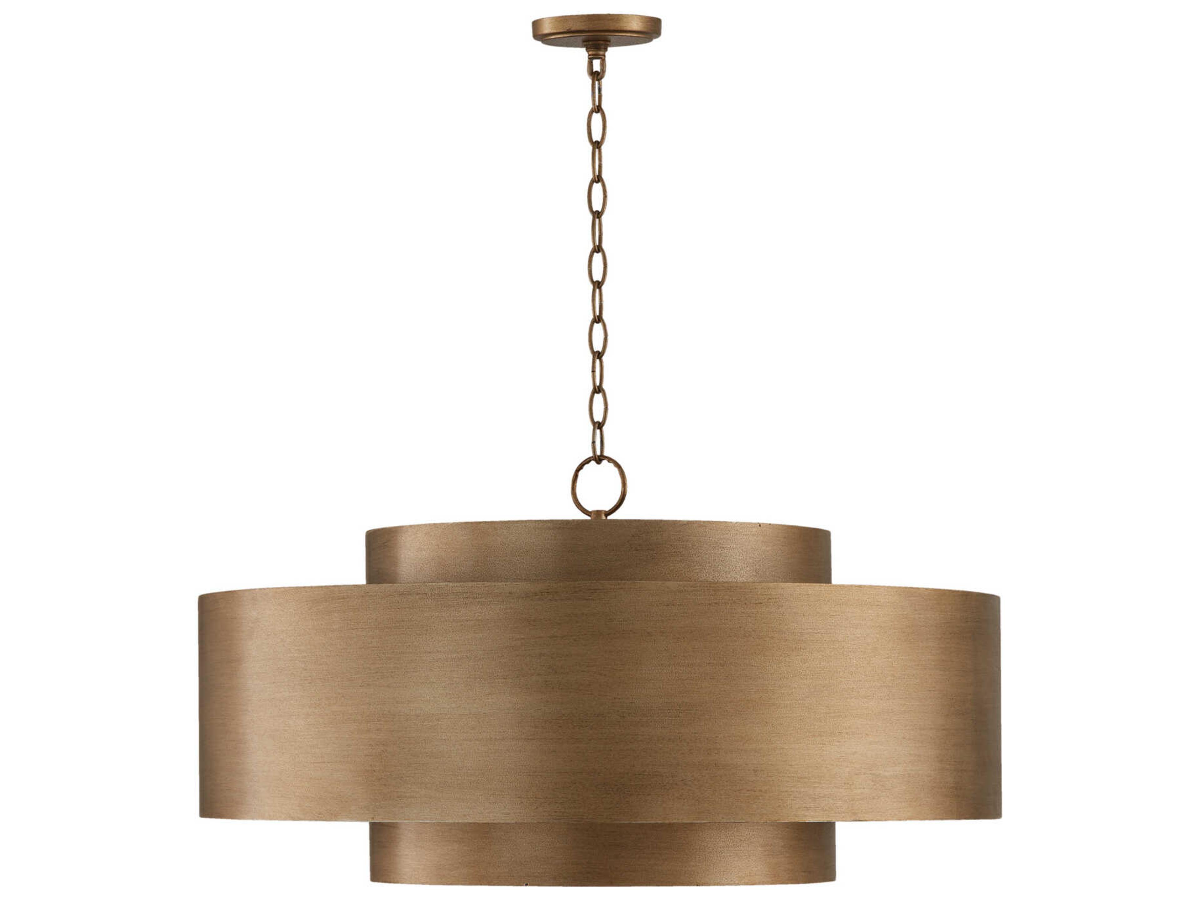 Jude 9-Light Mystic Luster Gold Drum Pendant