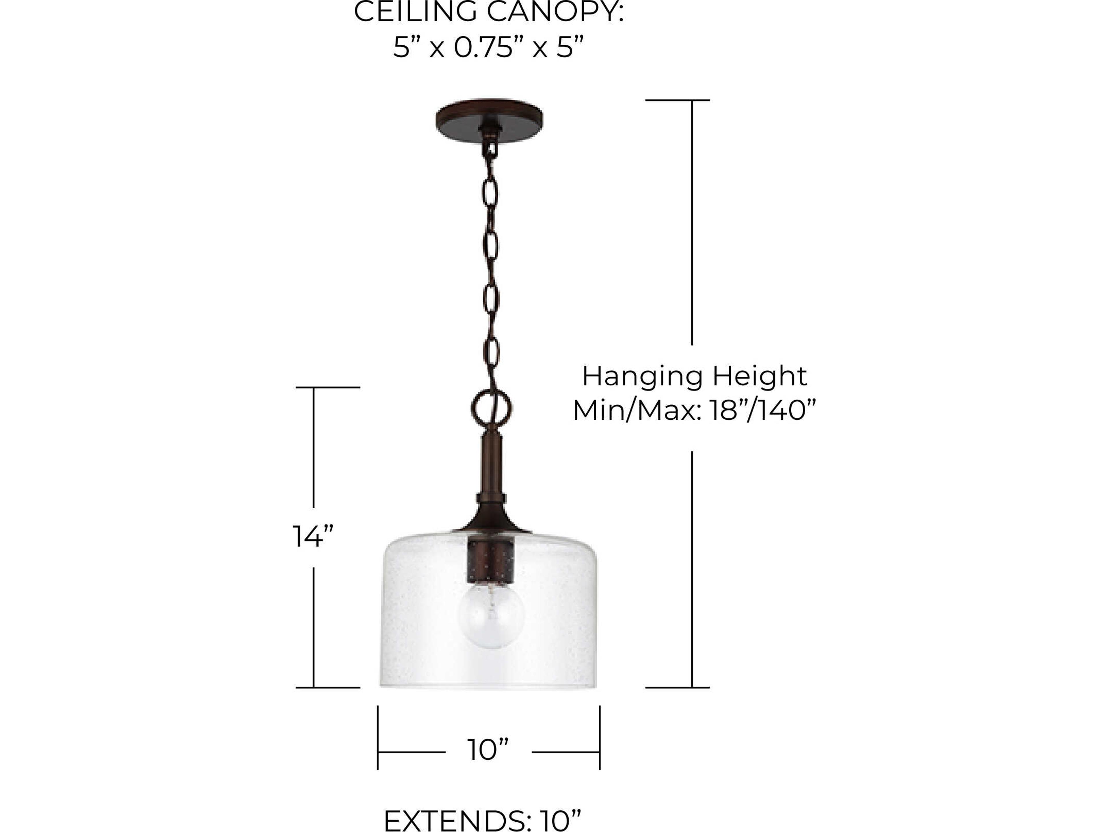 Capital Lighting Carter 1-Light Bronze Glass Drum Mini Pendant