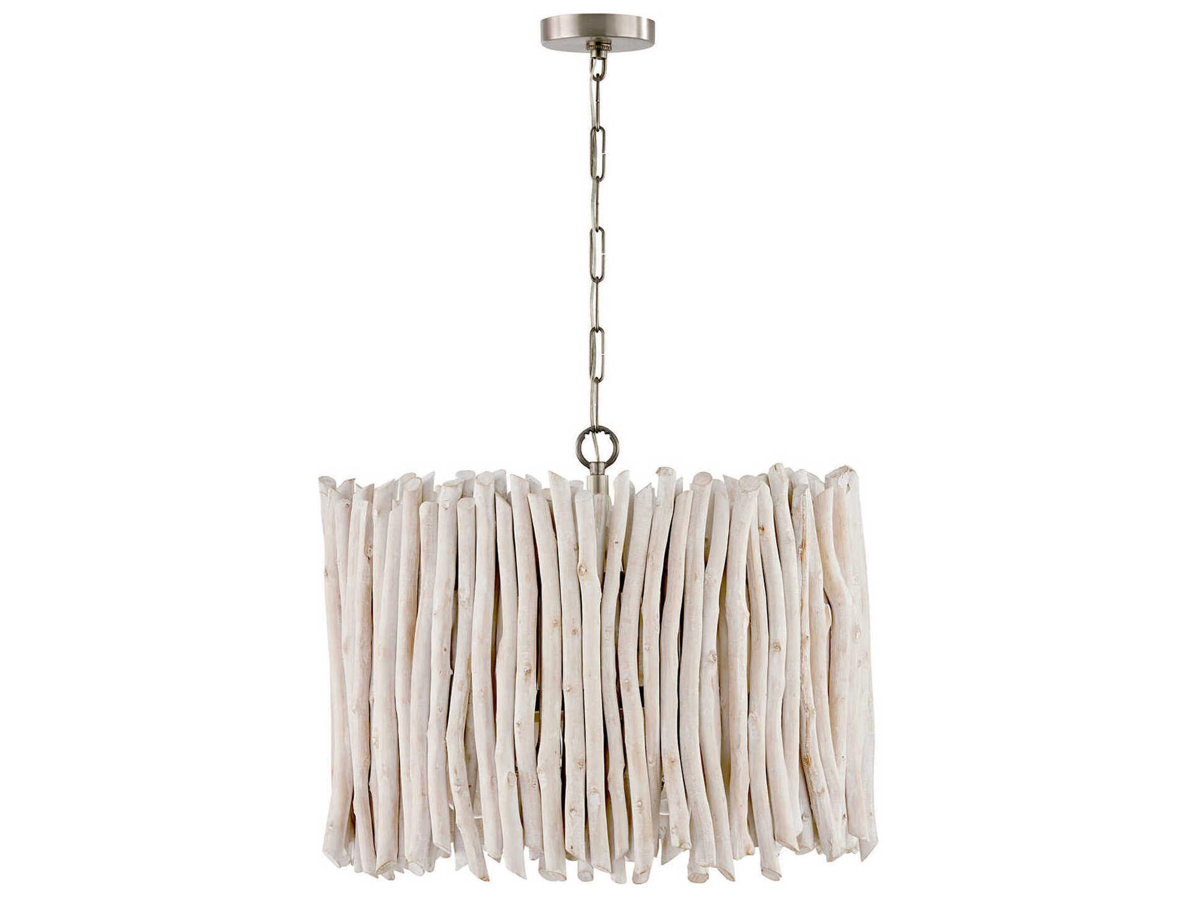 Cara 4-Light Brushed Pewter Nickel Drum Pendant