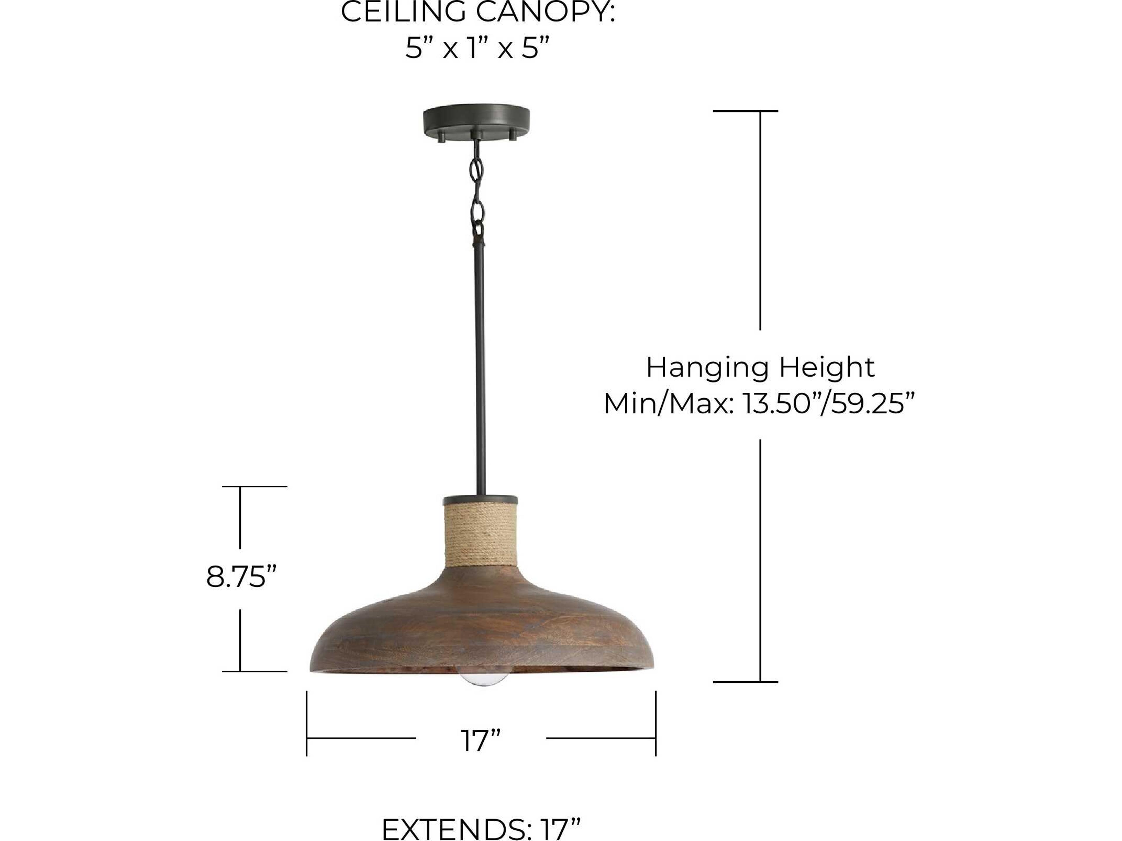 Capital Lighting Jacob 1-Light Grey Wash And Iron Silk Bell Pendant