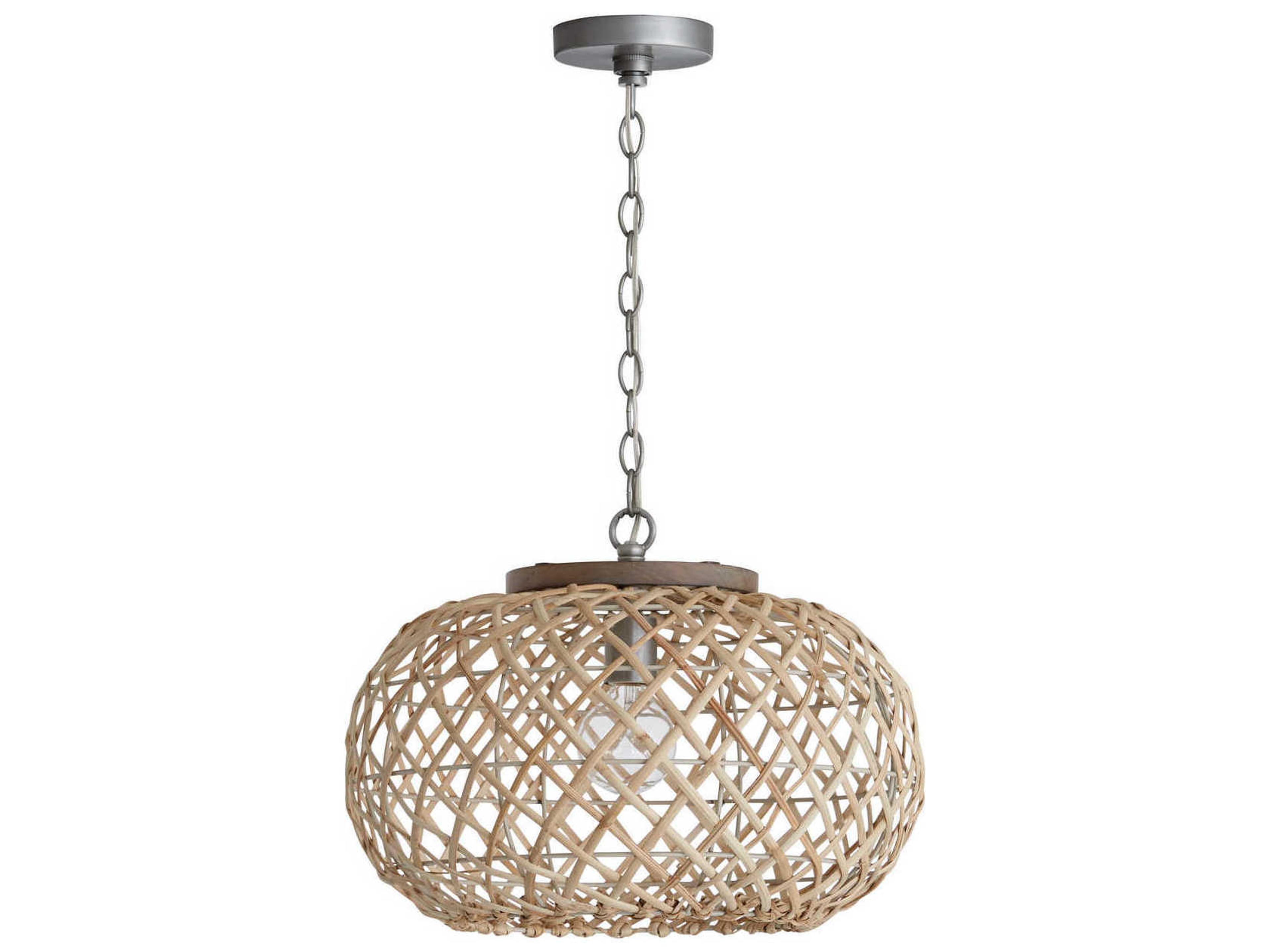 Capital Lighting 1-Light Grey Wash And Antique Nickel Globe Pendant