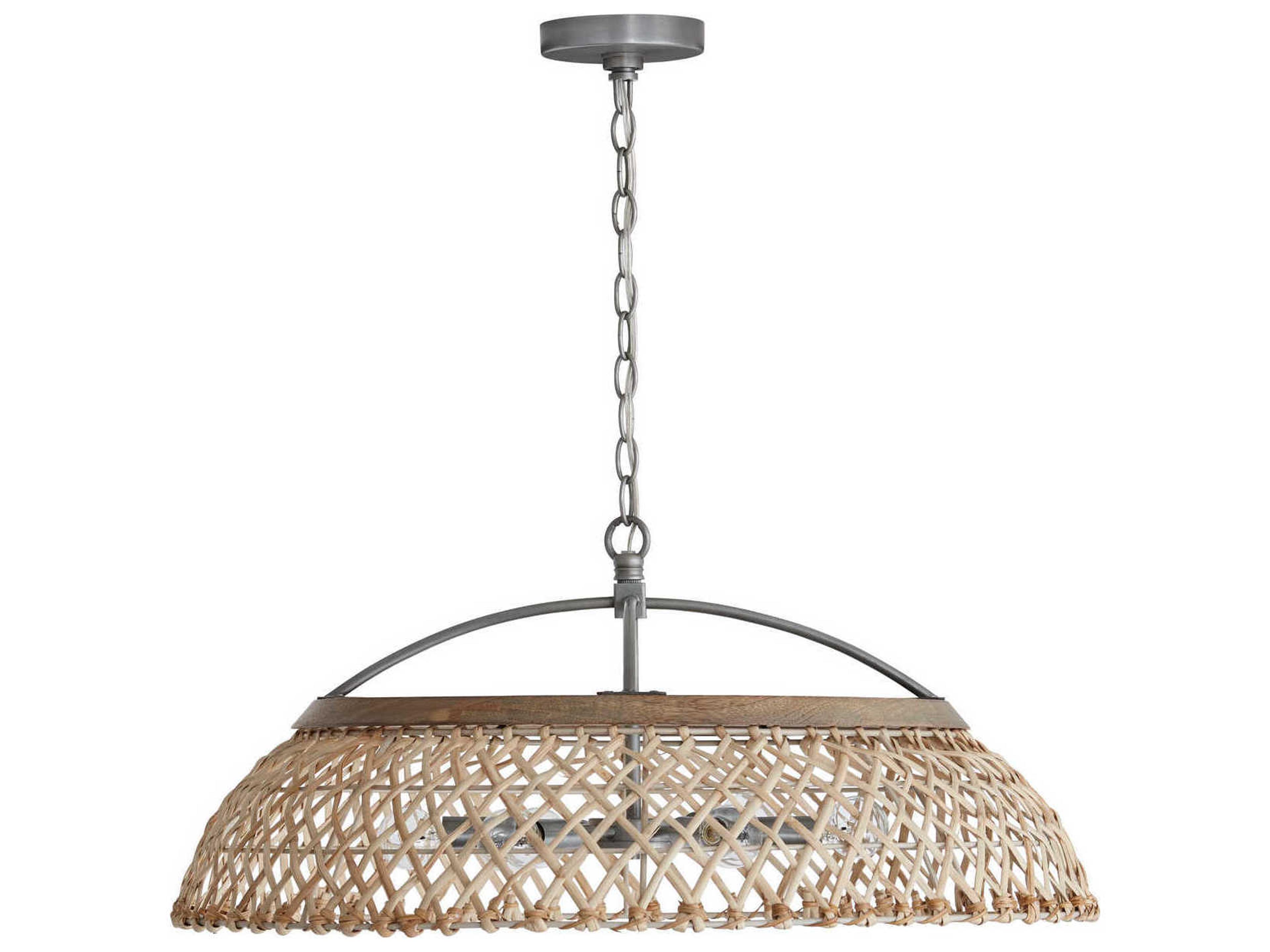 Capital Lighting 6-Light Grey Wash And Antique Nickel Dome Pendant