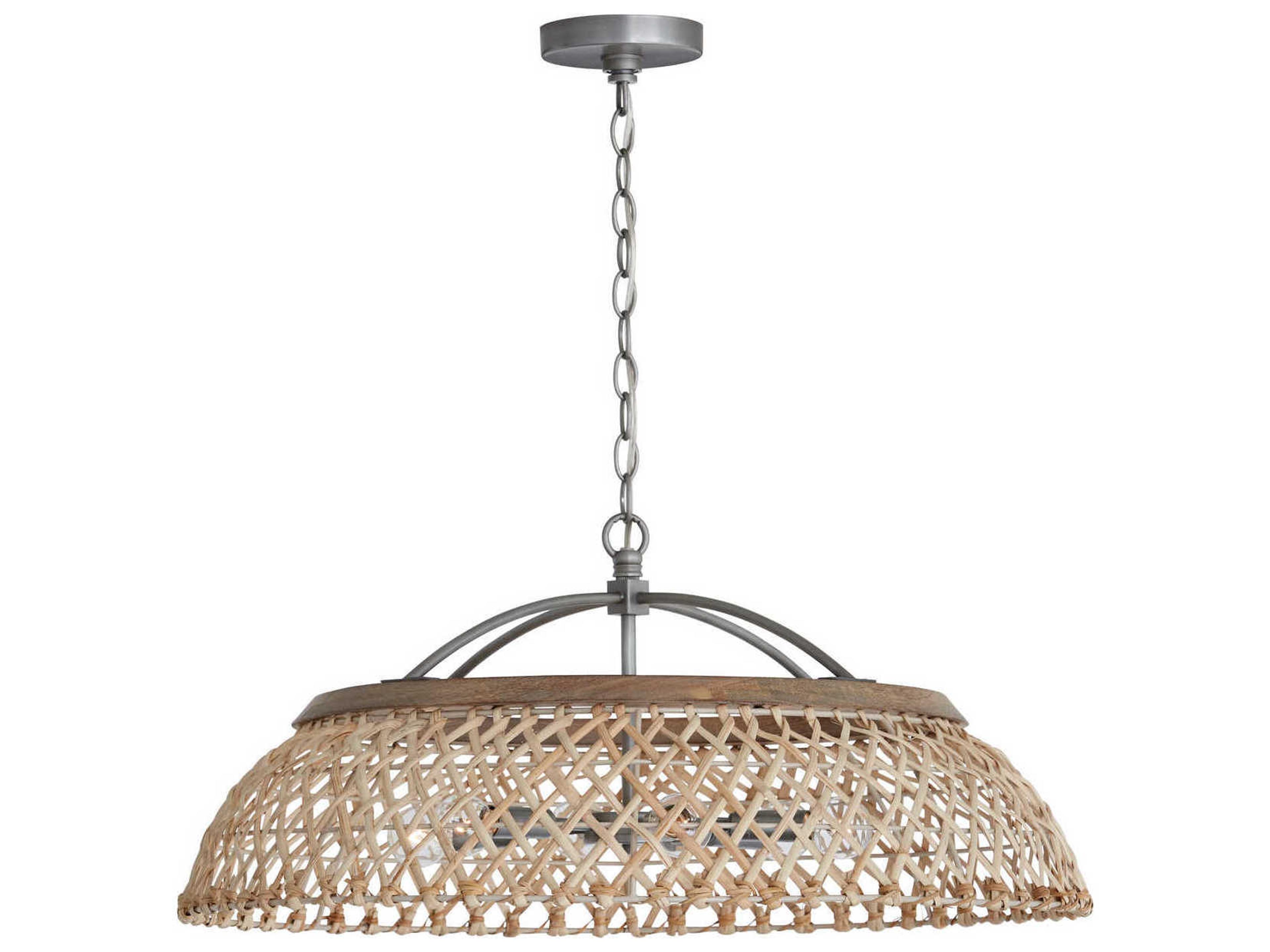 Capital Lighting 6-Light Grey Wash And Antique Nickel Dome Pendant