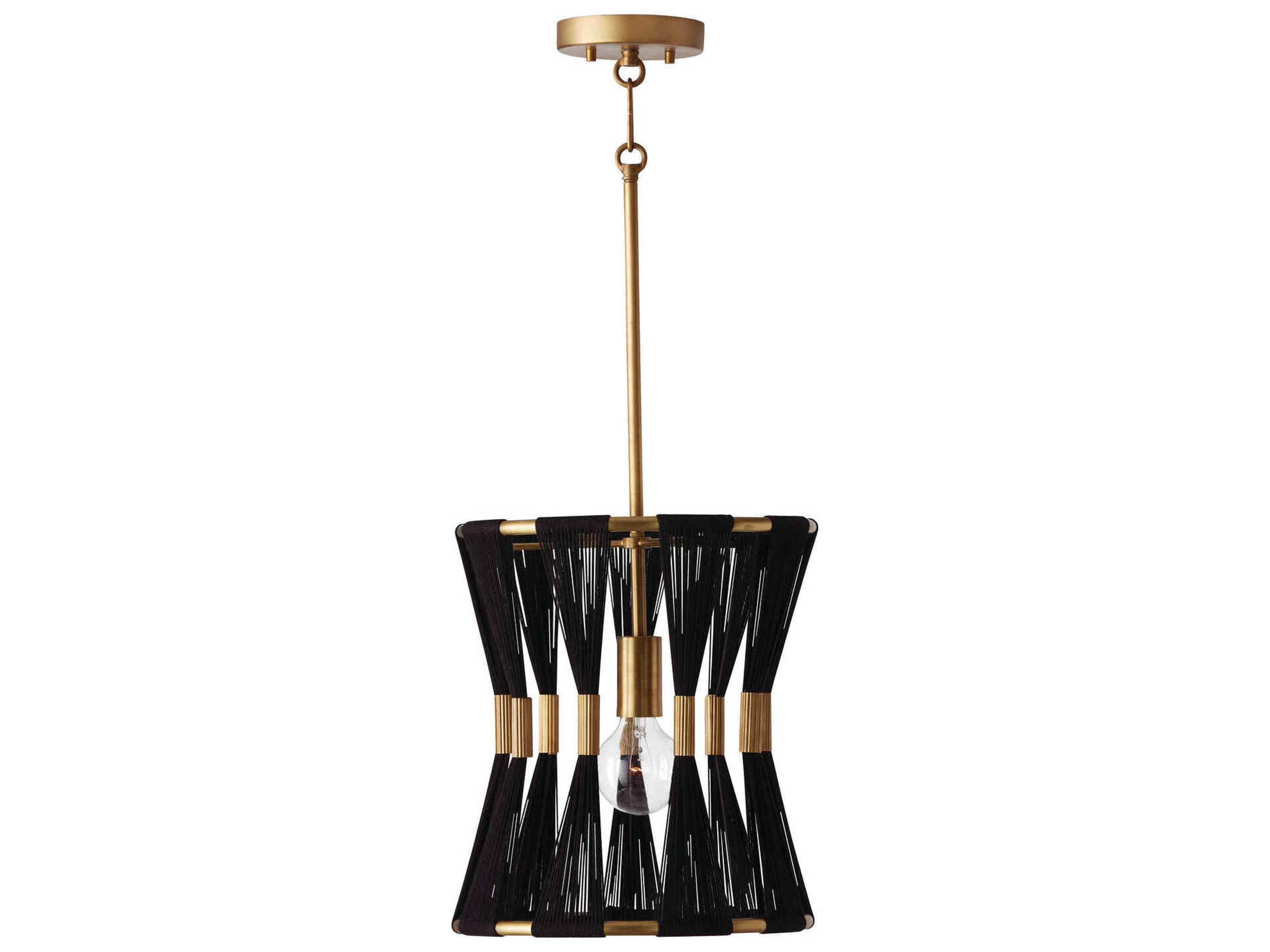 Bianca 1-Light Black Rope Patinaed Brass Pendant