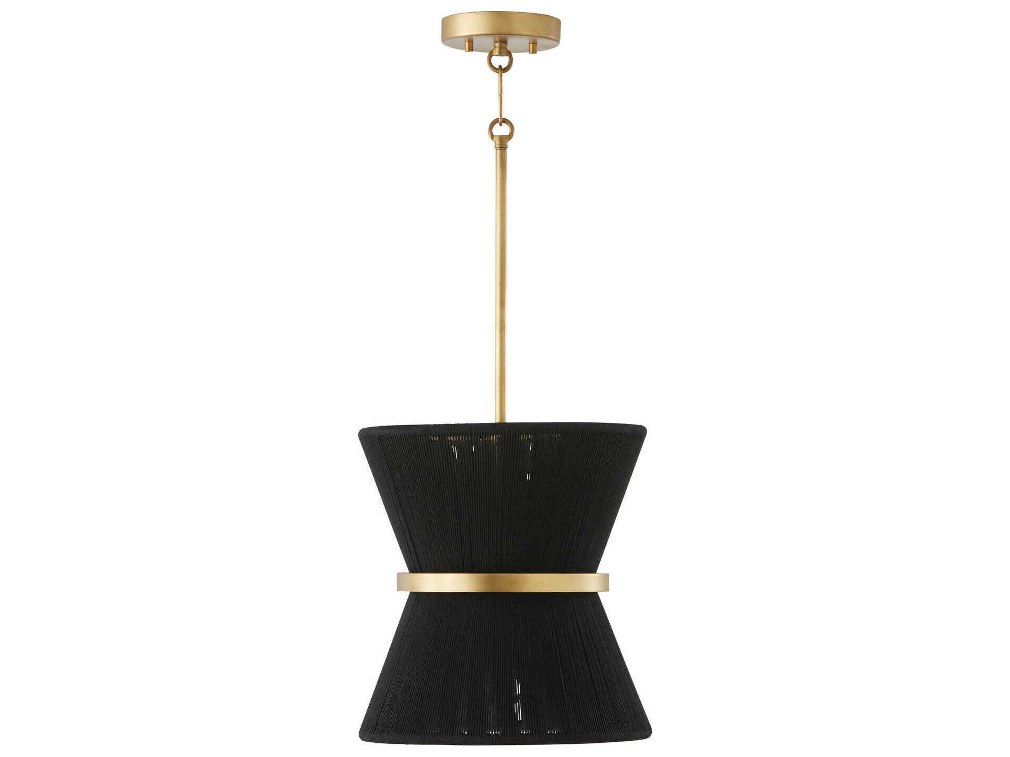 Cecilia 1-Light Black Rope Patinaed Brass Mini Pendant