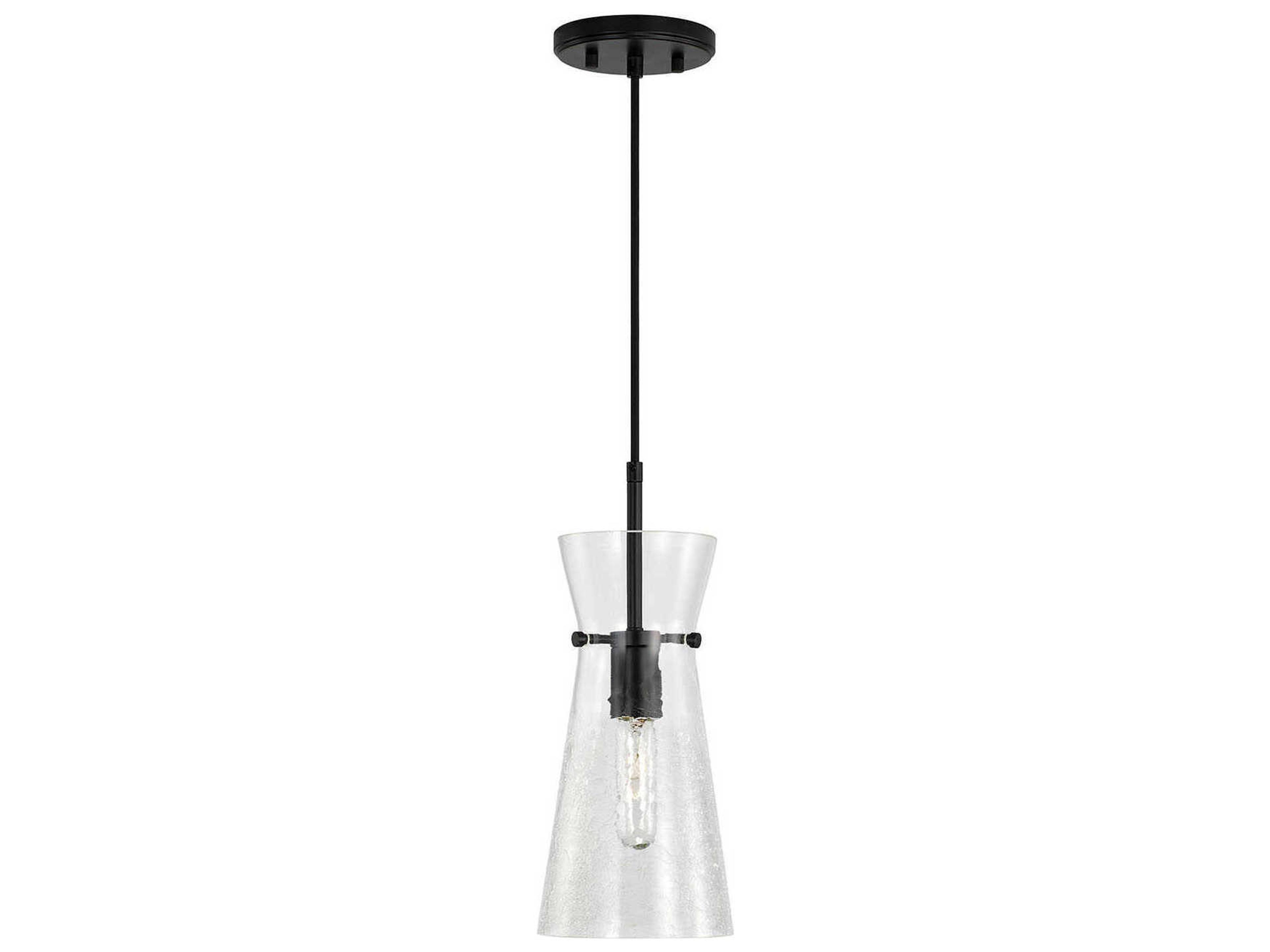 Mila 1-Light Matte Black Glass Empire Mini Pendant