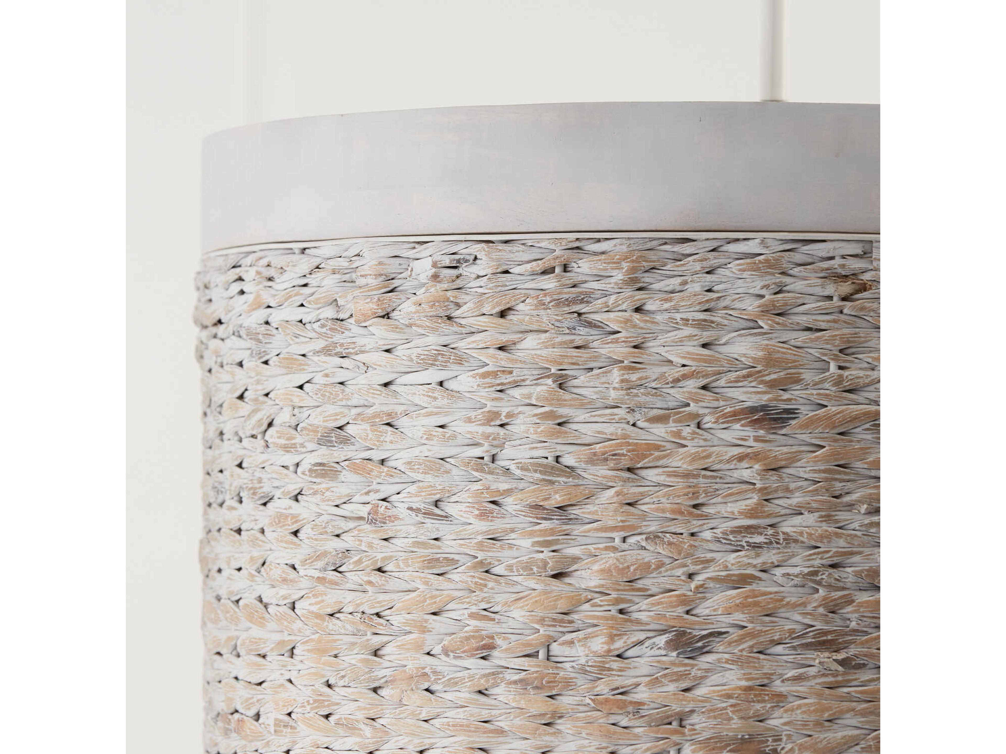 Capital Lighting Tallulah 4-Light Chalk Wash White Drum Pendant