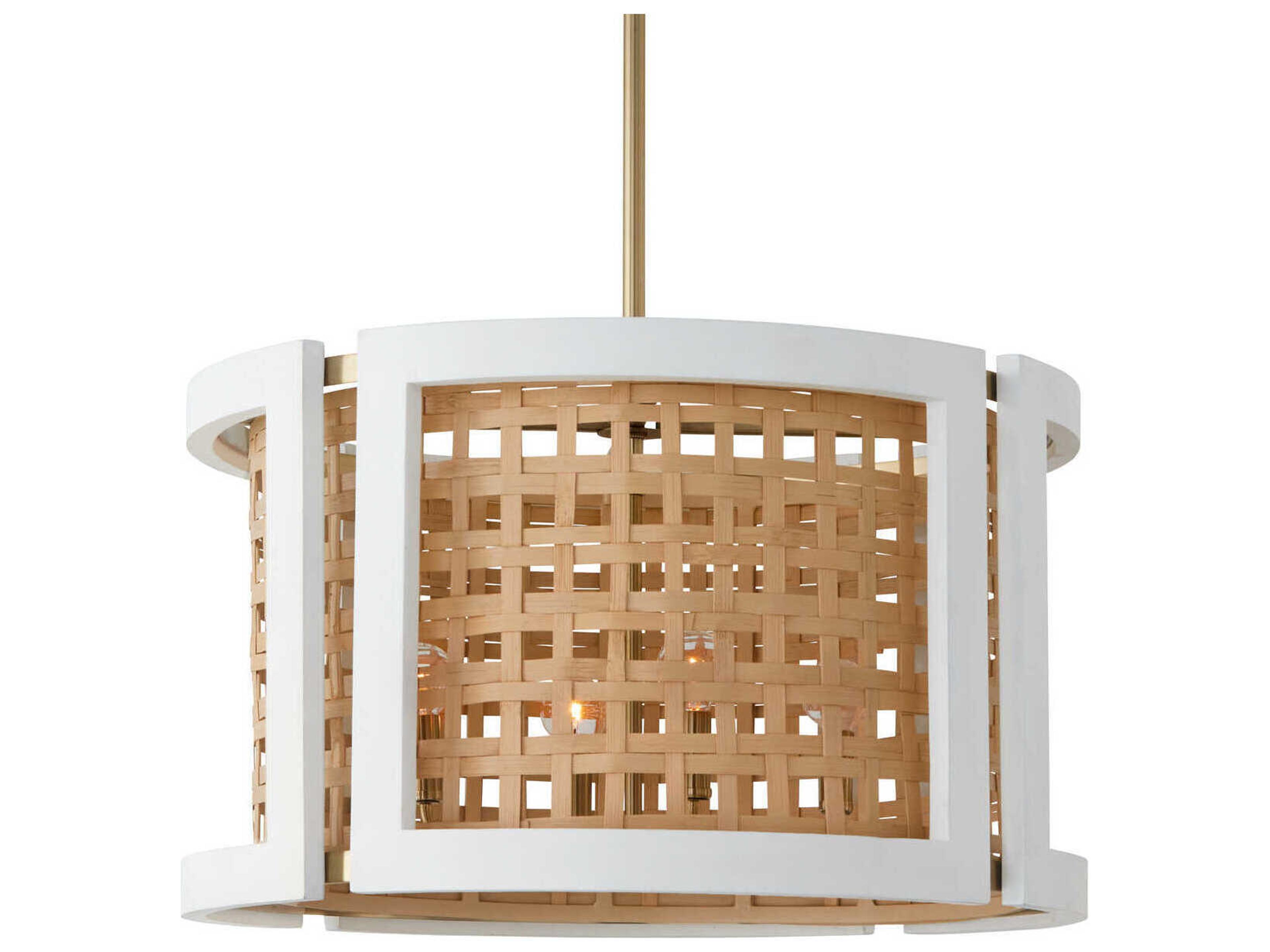 Capital Lighting Lola 4-Light Flat White And Matte Brass Drum Chandelier