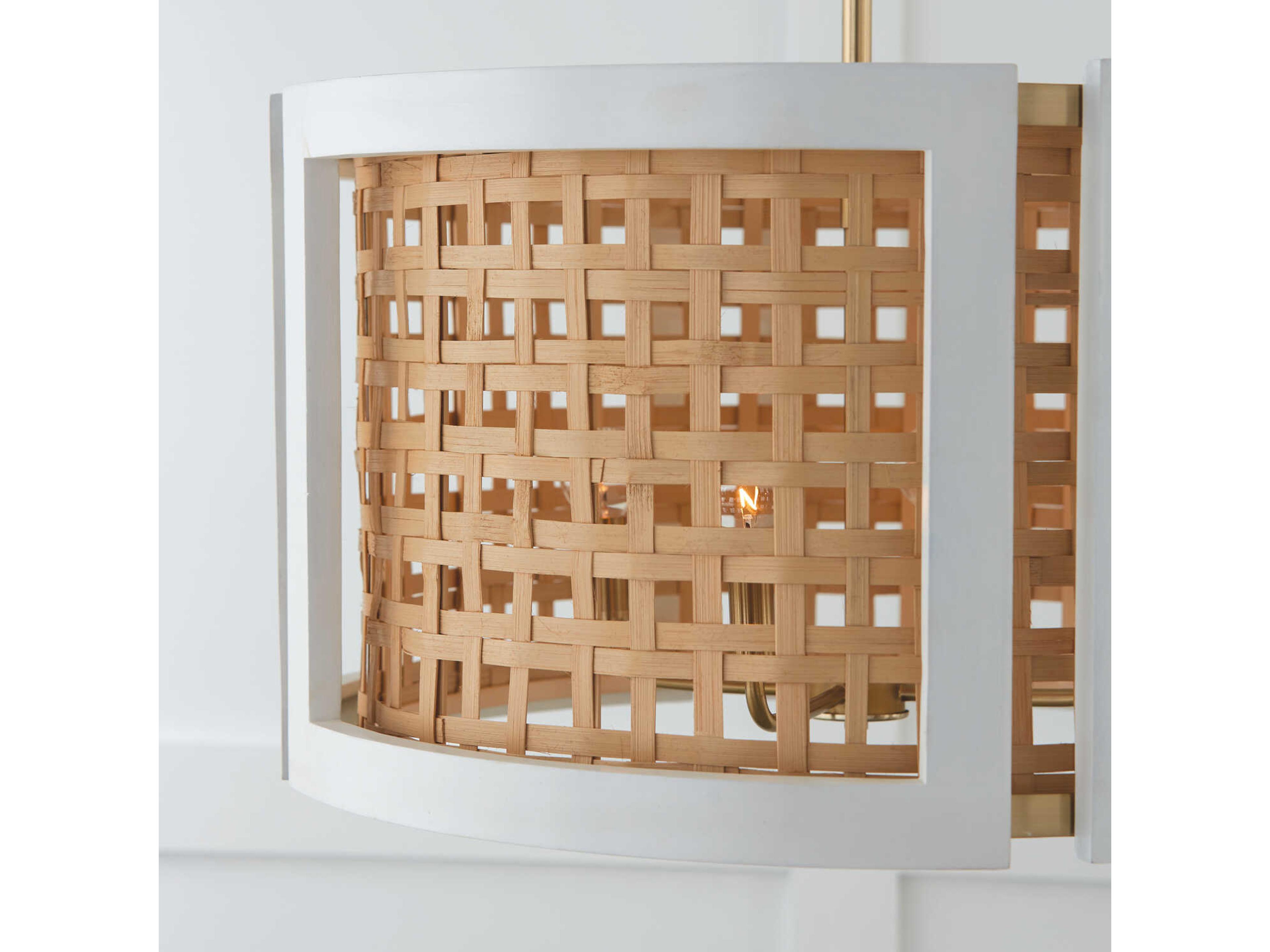 Capital Lighting Lola 4-Light Flat White And Matte Brass Drum Chandelier