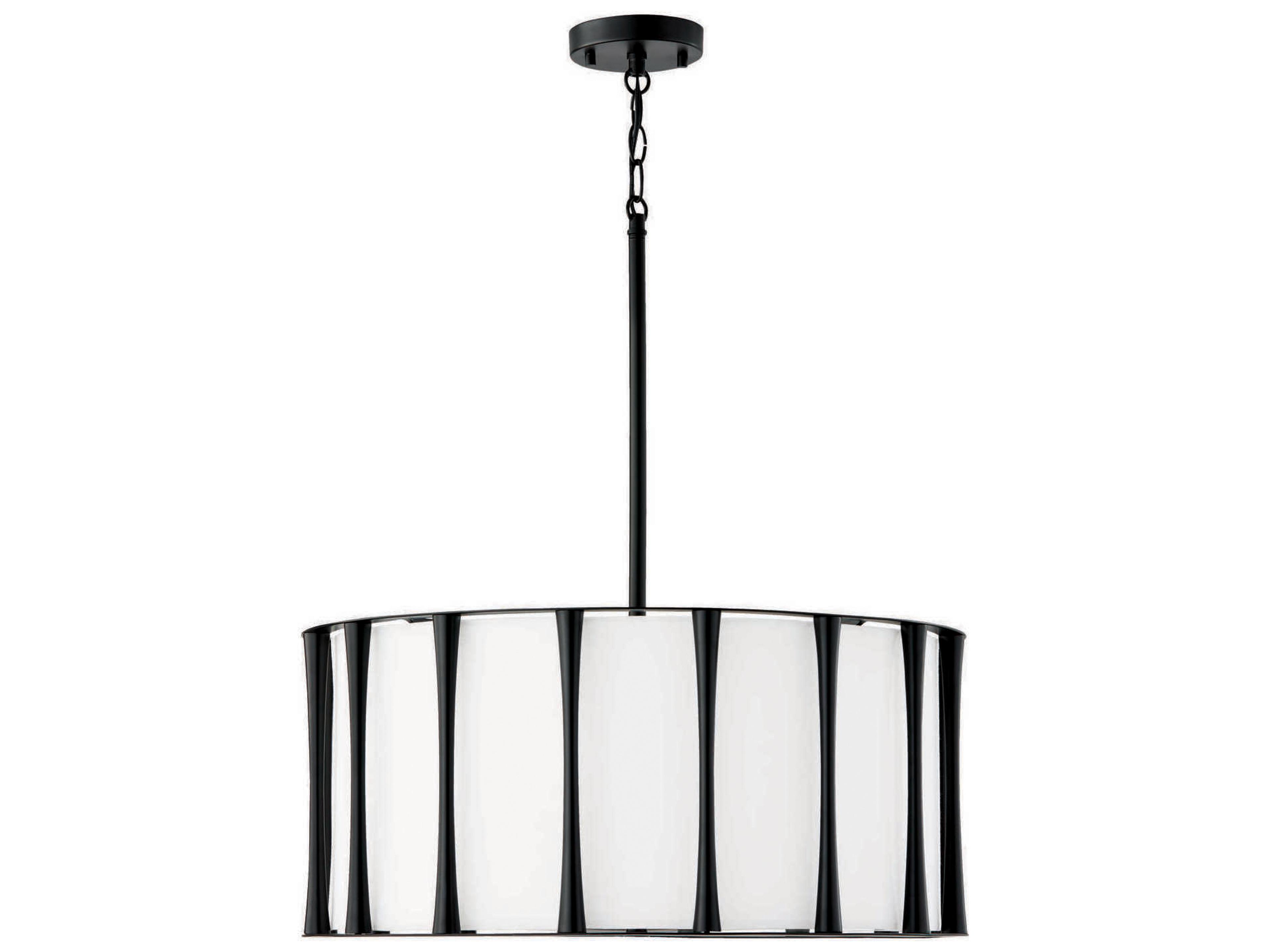 Bodie 4-Light Matte Black Drum Pendant