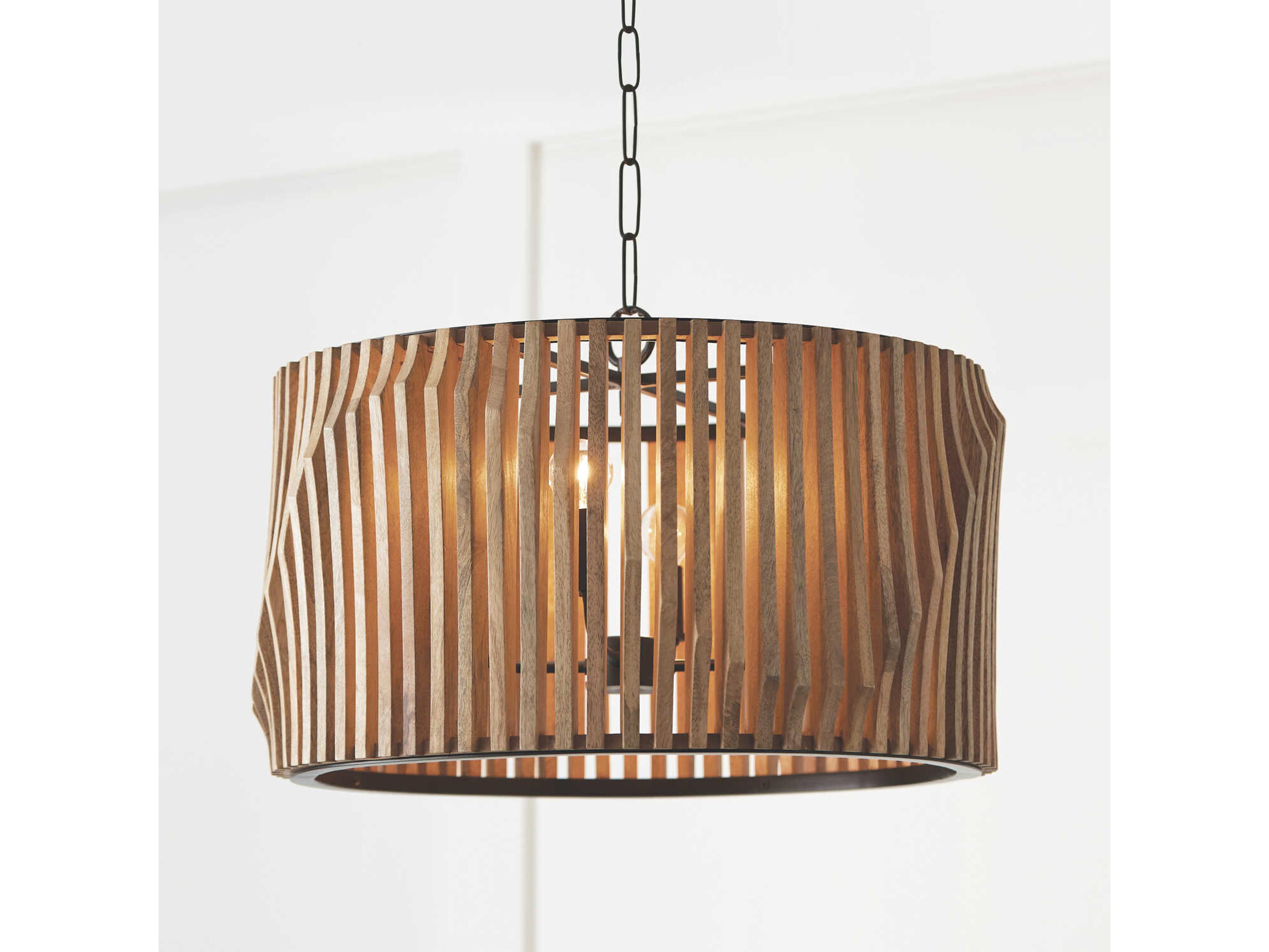 Capital Lighting Archer 4-Light Light Wood And Matte Black Brown Candelabra Chandelier