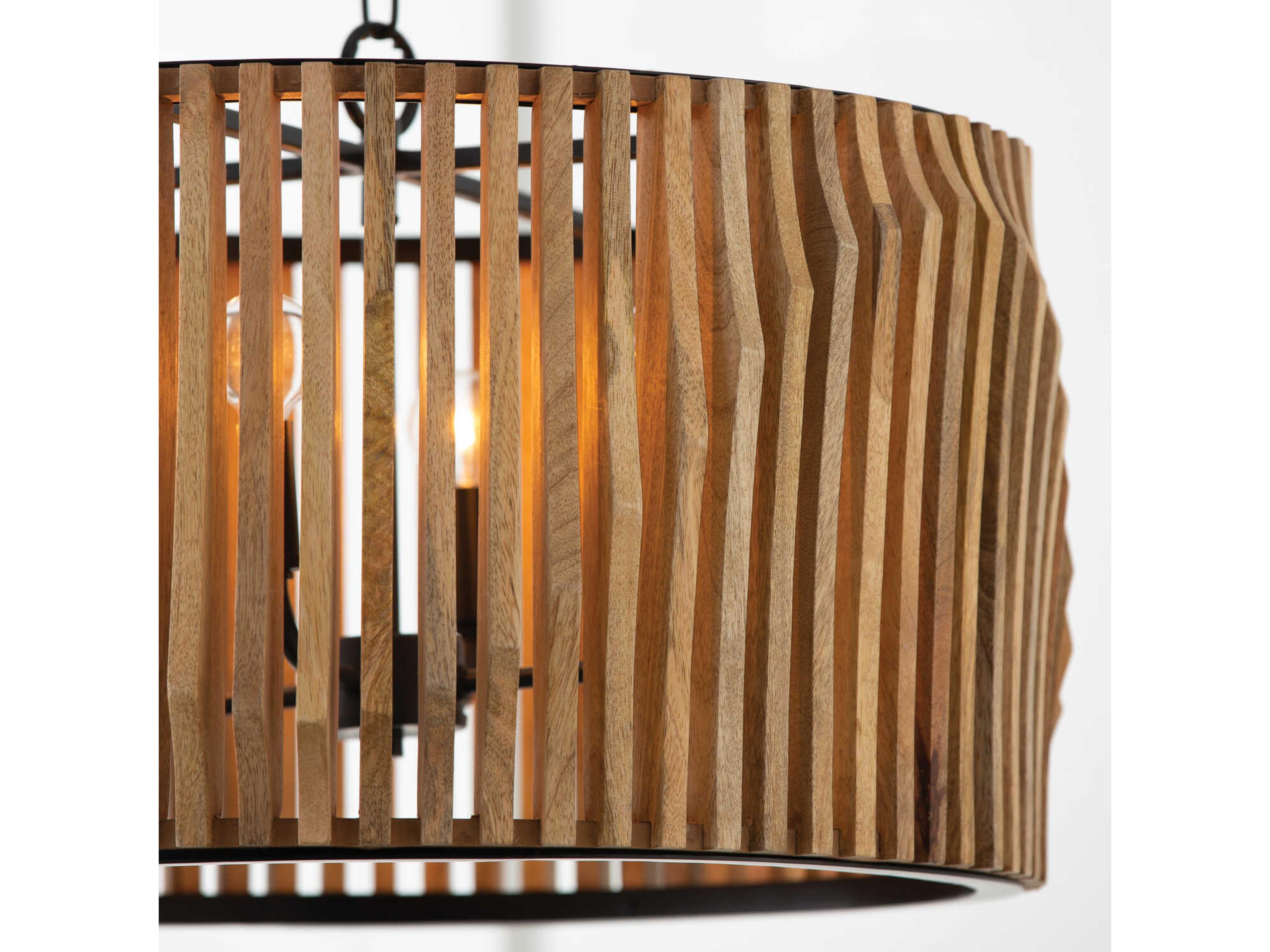 Capital Lighting Archer 4-Light Light Wood And Matte Black Brown Candelabra Chandelier