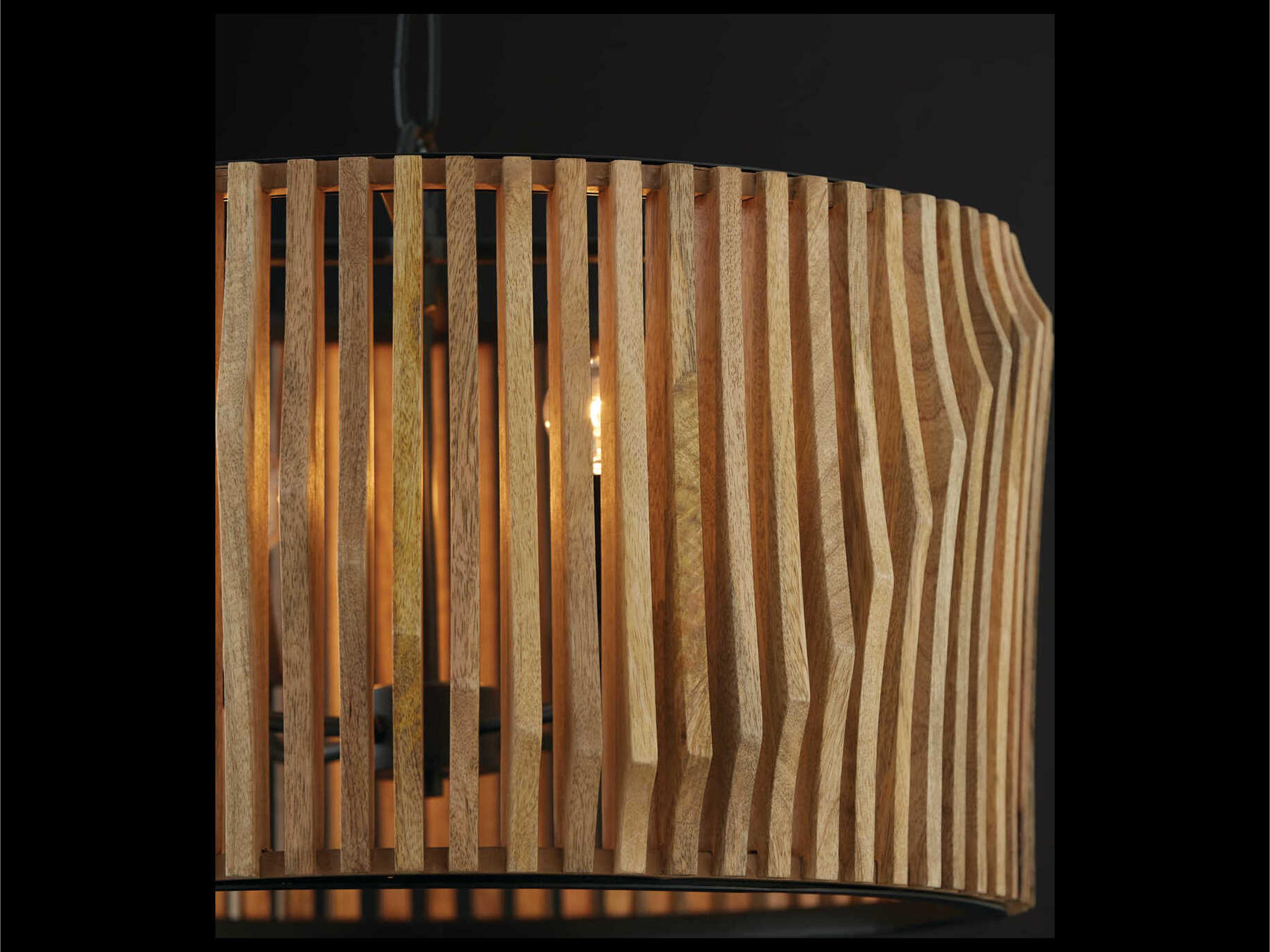 Capital Lighting Archer 4-Light Light Wood And Matte Black Brown Candelabra Chandelier