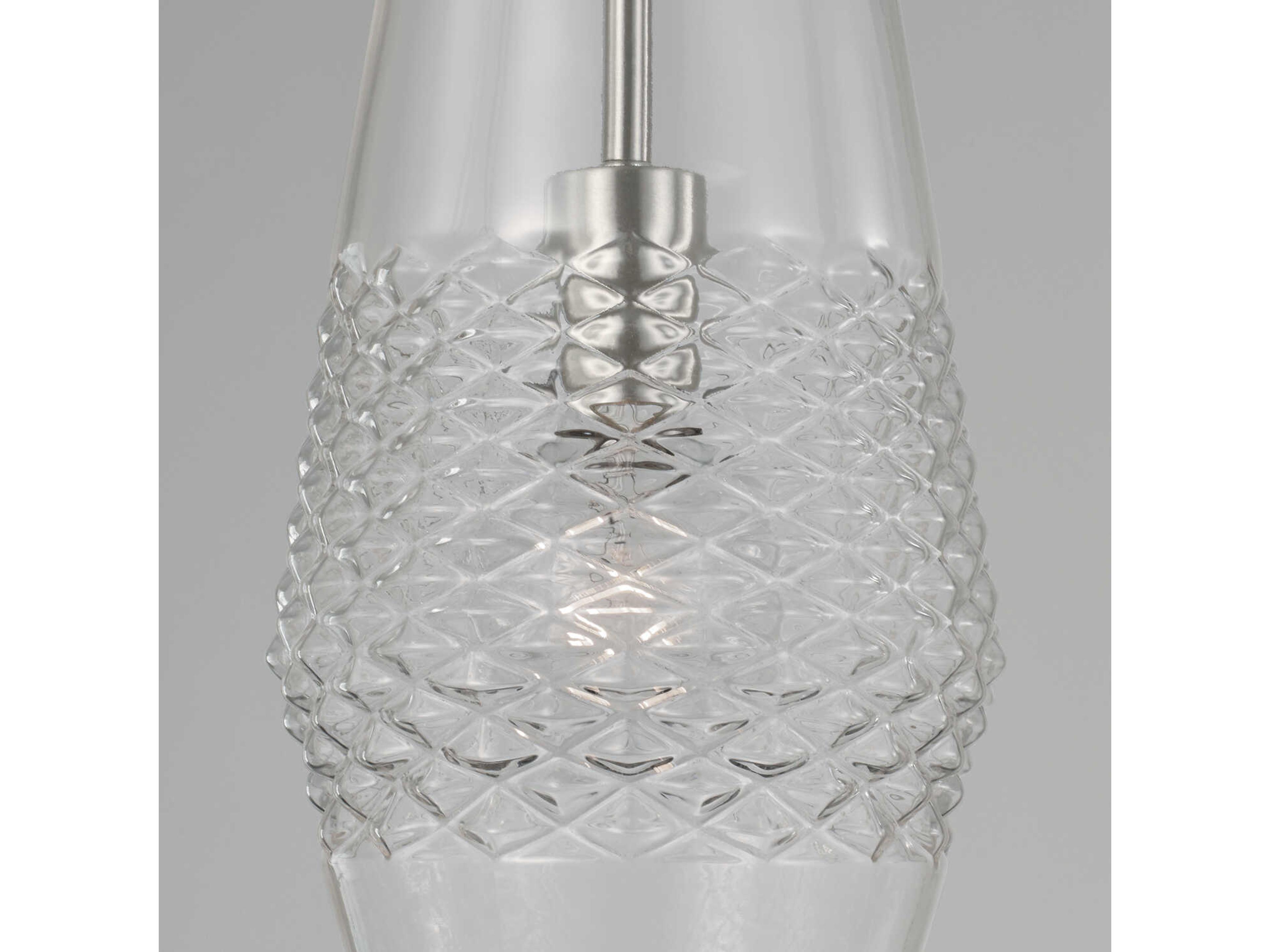 Capital Lighting Dena 1-Light Brushed Nickel Glass Mini Pendant