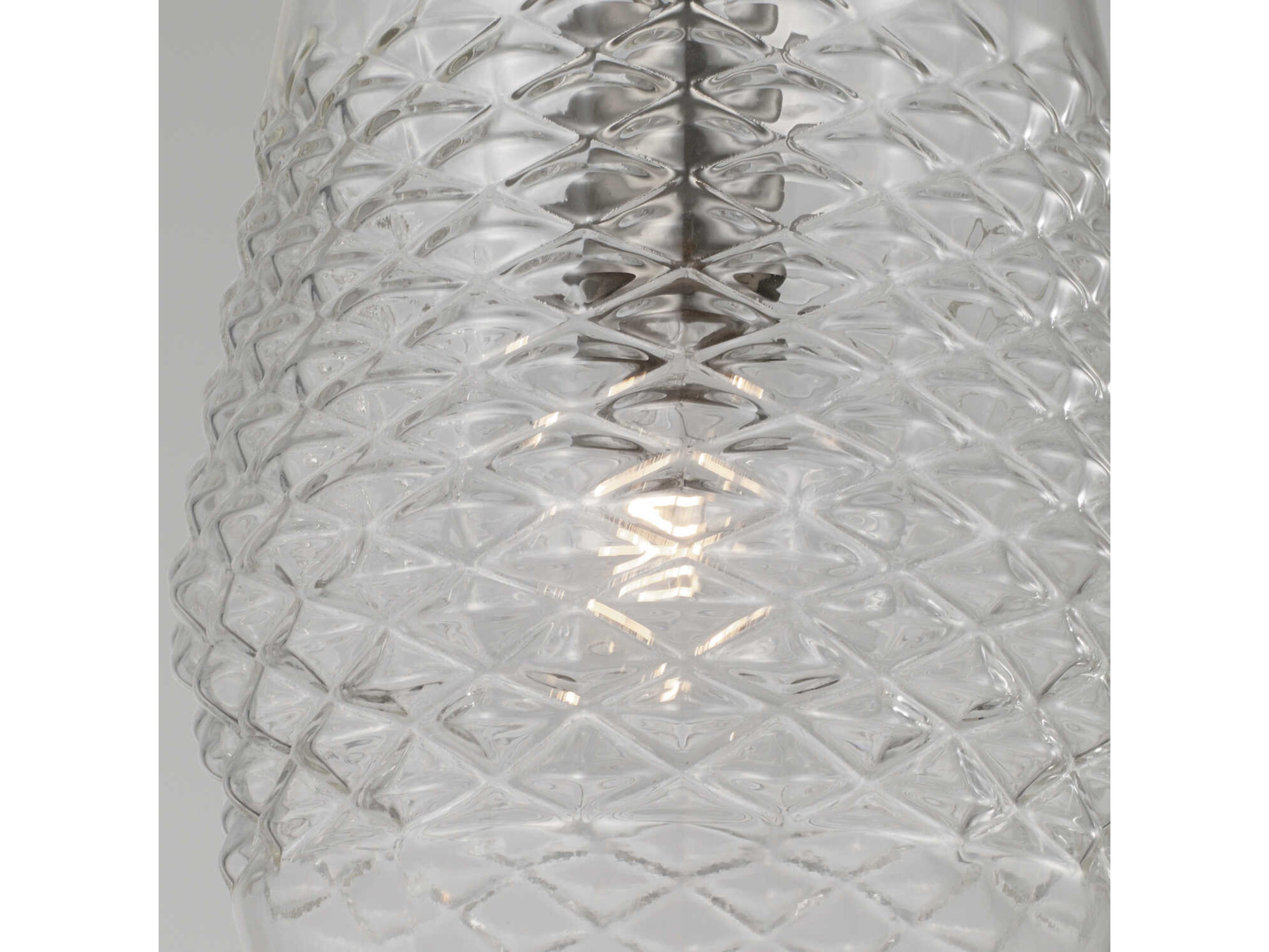 Capital Lighting Dena 1-Light Brushed Nickel Glass Mini Pendant