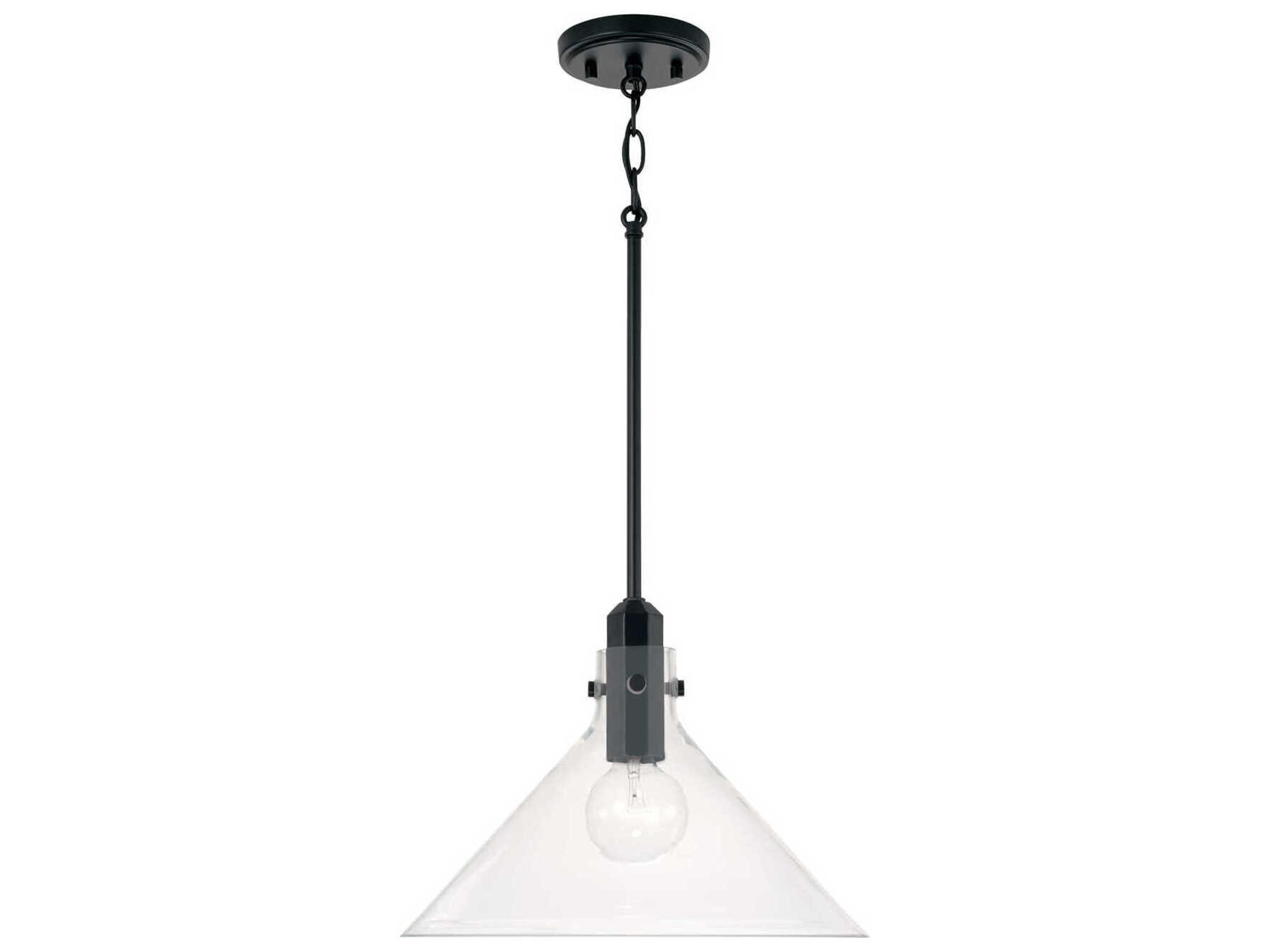 Greer 1-Light Matte Black Glass Pendant