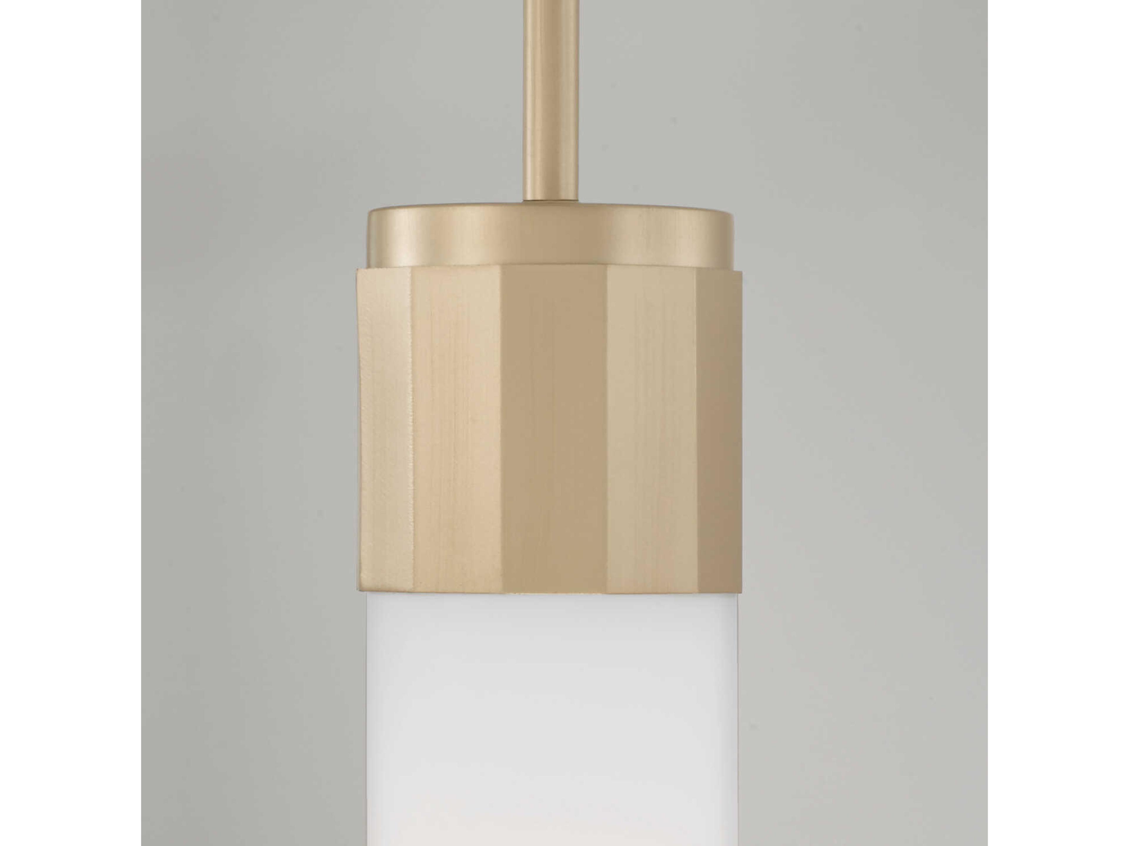 Capital Lighting Sutton 1-Light Soft Gold White Glass Cylinder Mini Pendant