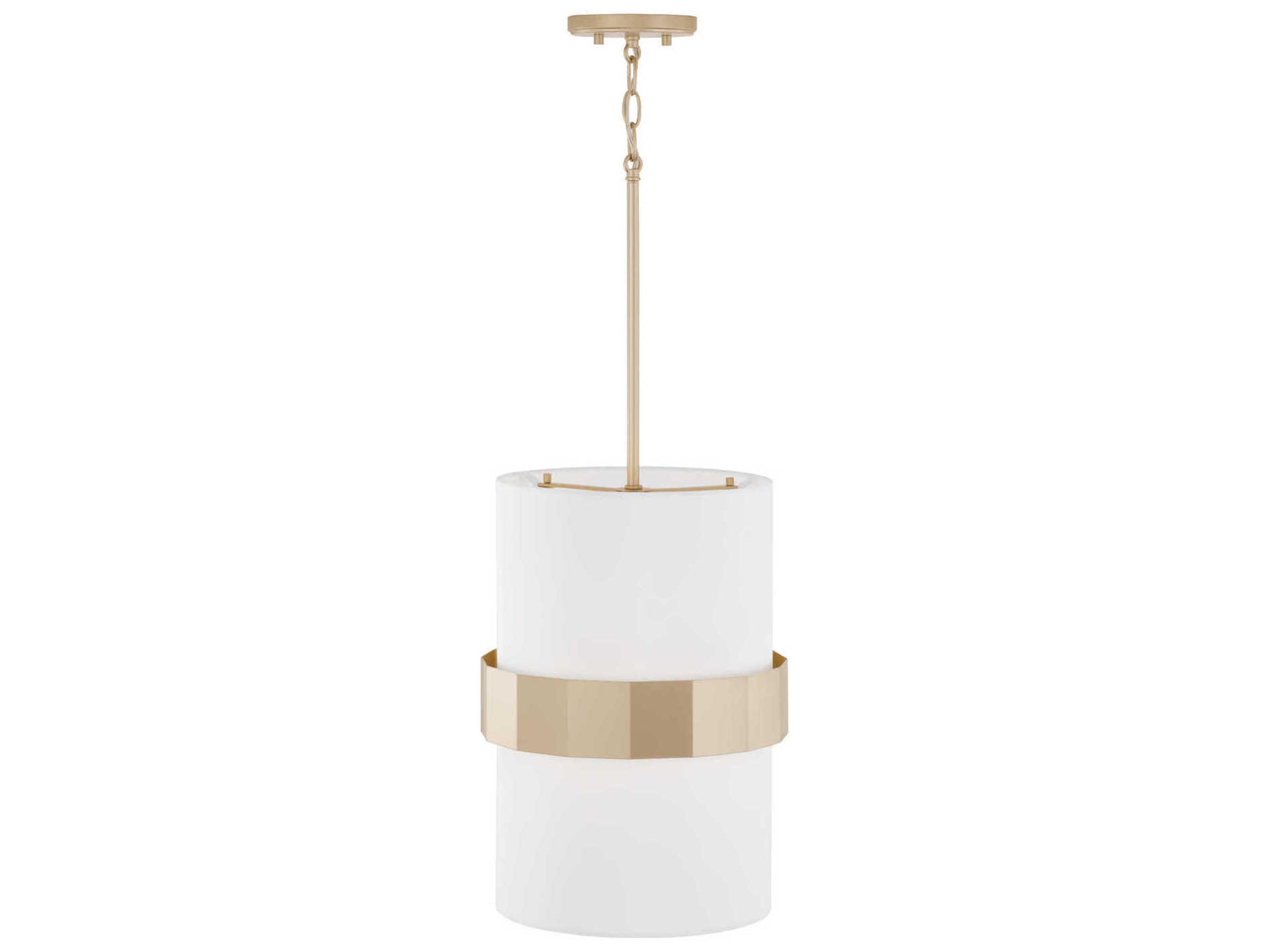 Capital Lighting Sutton 2-Light Soft Gold White Cylinder Pendant