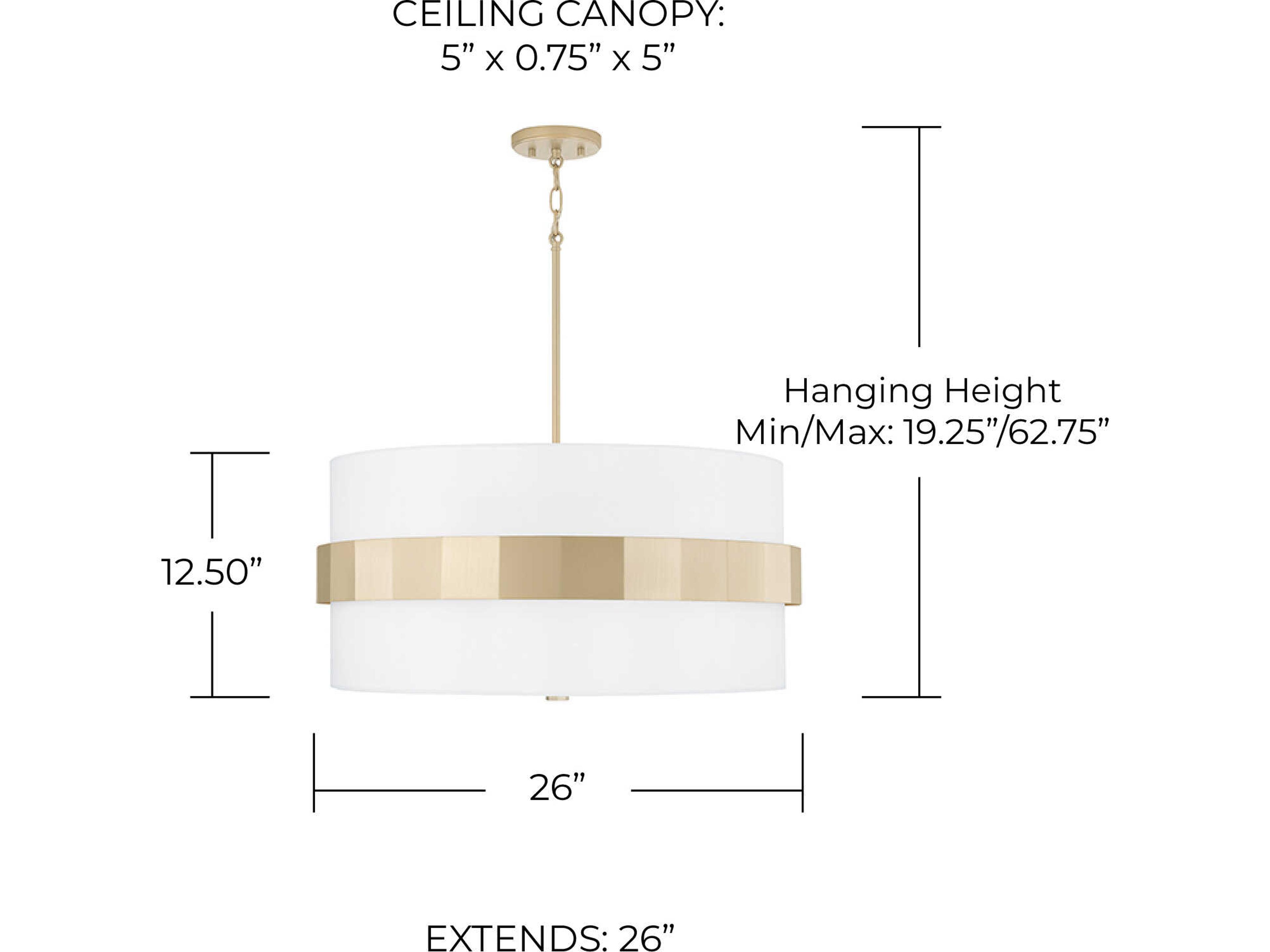 Capital Lighting Sutton 4-Light Soft Gold White Pendant