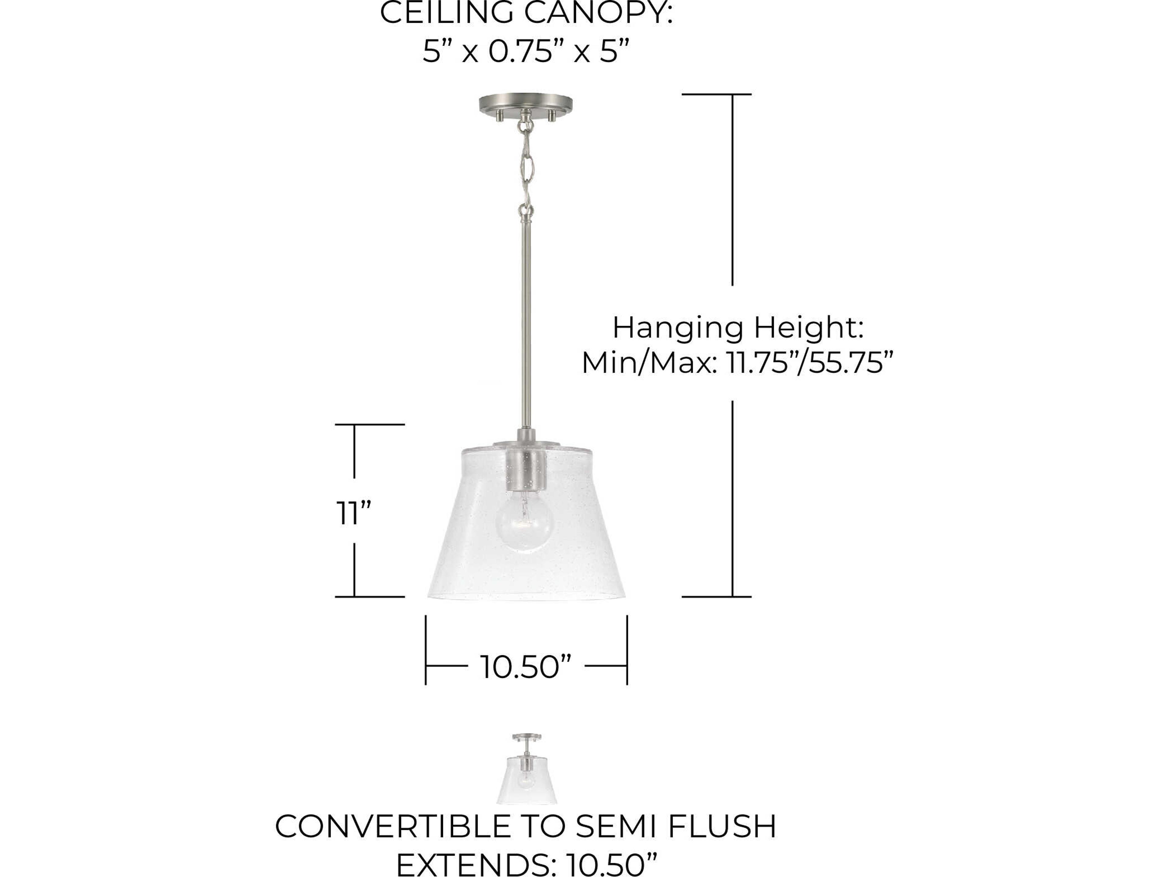 Capital Lighting Baker 1-Light Brushed Nickel Empire Mini Pendant