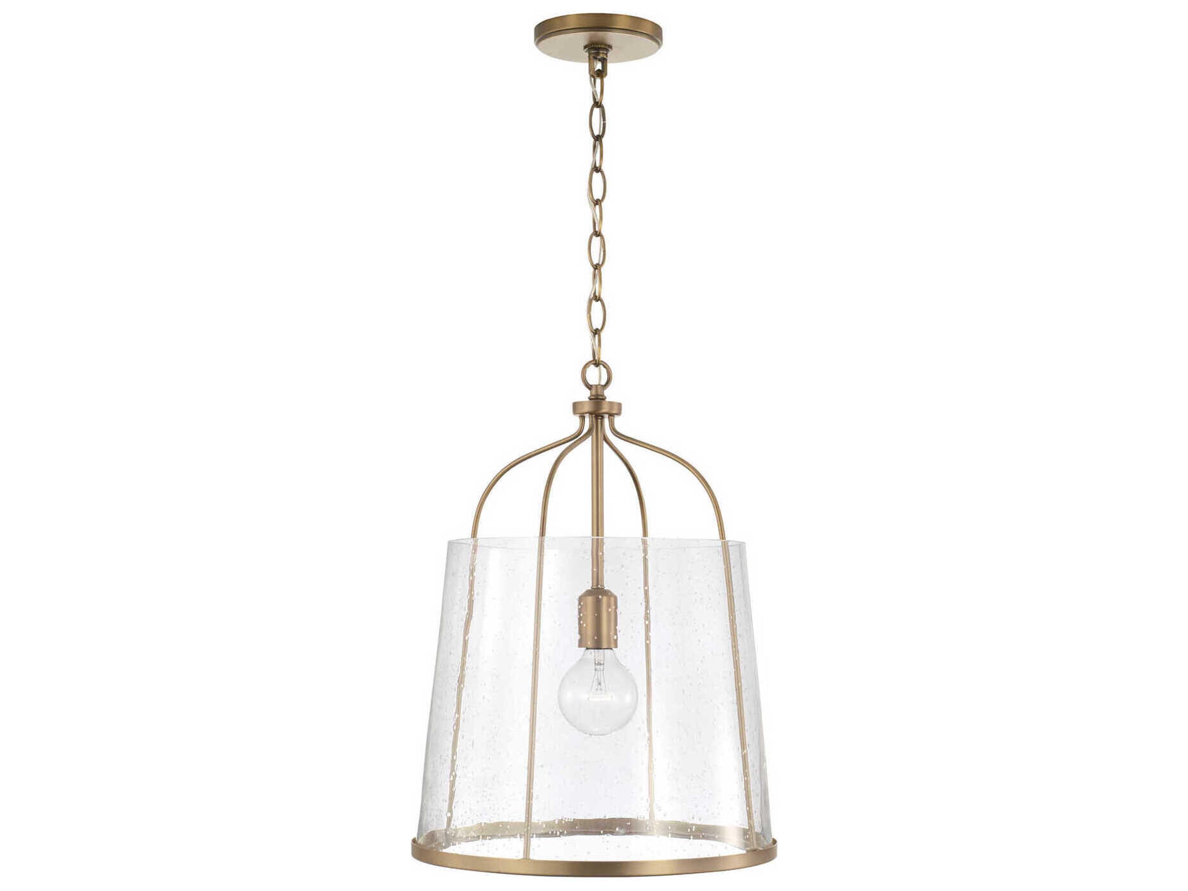 Capital Lighting Madison 1-Light Aged Brass Glass Empire Pendant
