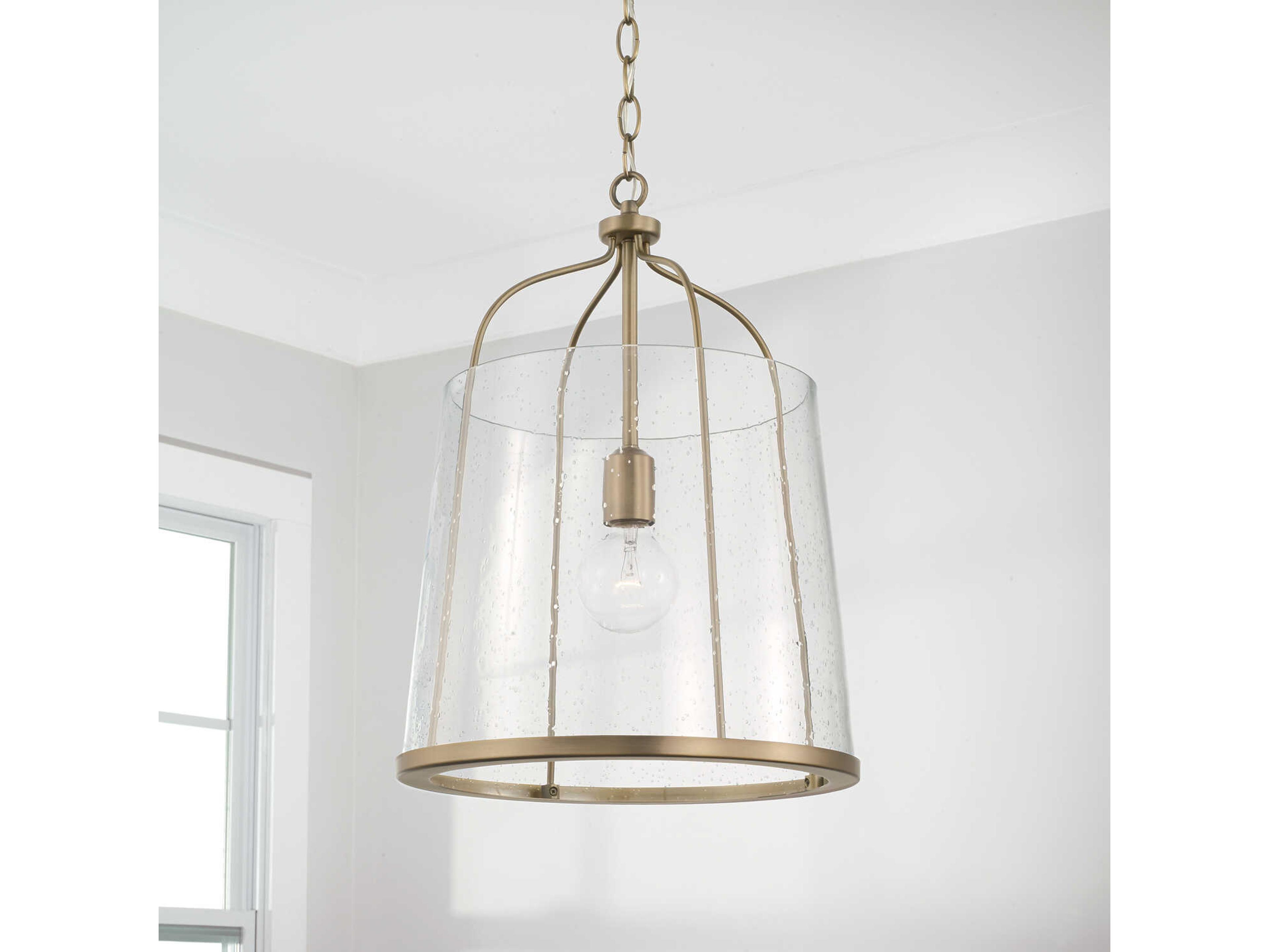 Capital Lighting Madison 1-Light Aged Brass Glass Empire Pendant