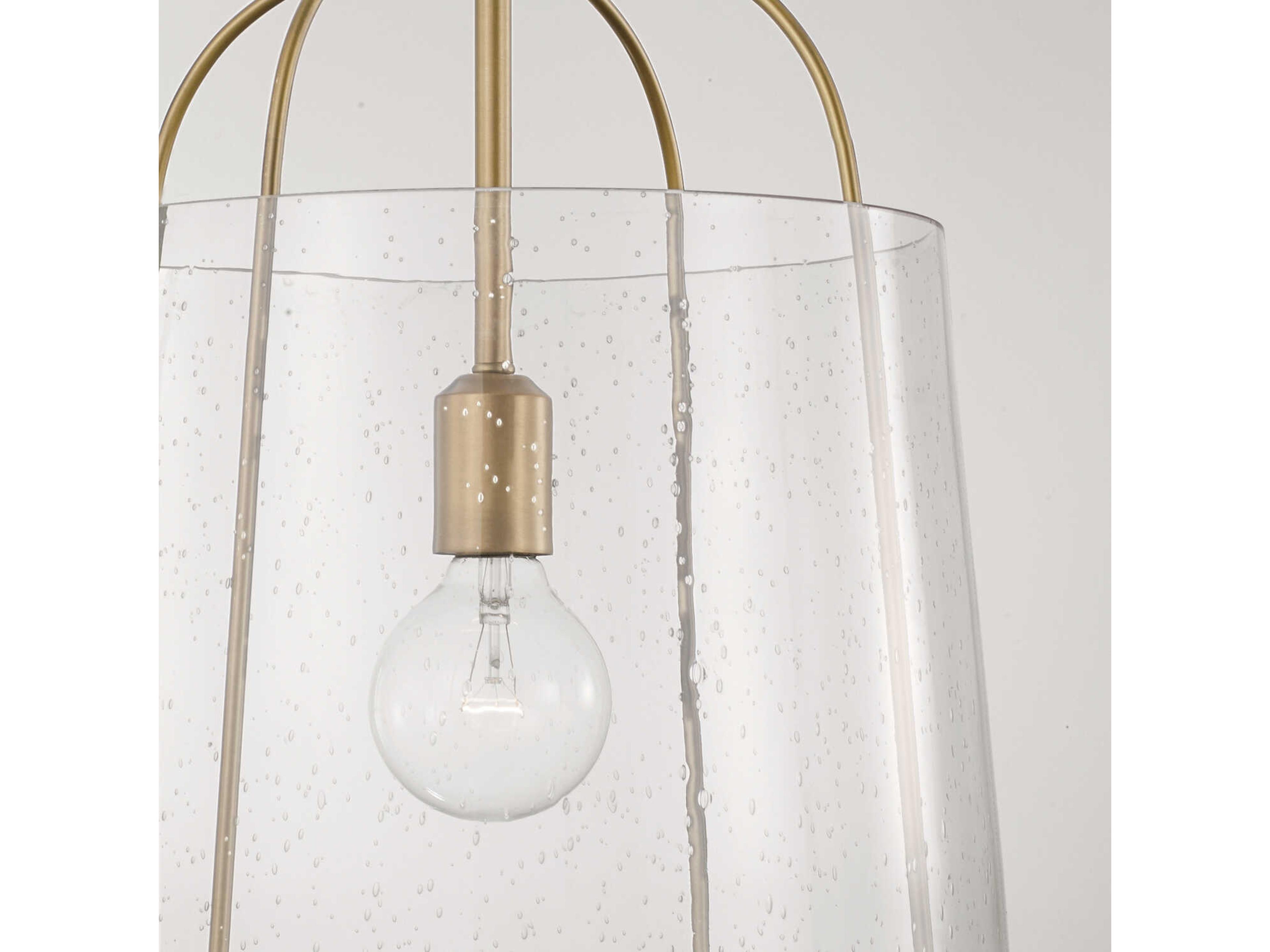 Capital Lighting Madison 1-Light Aged Brass Glass Empire Pendant