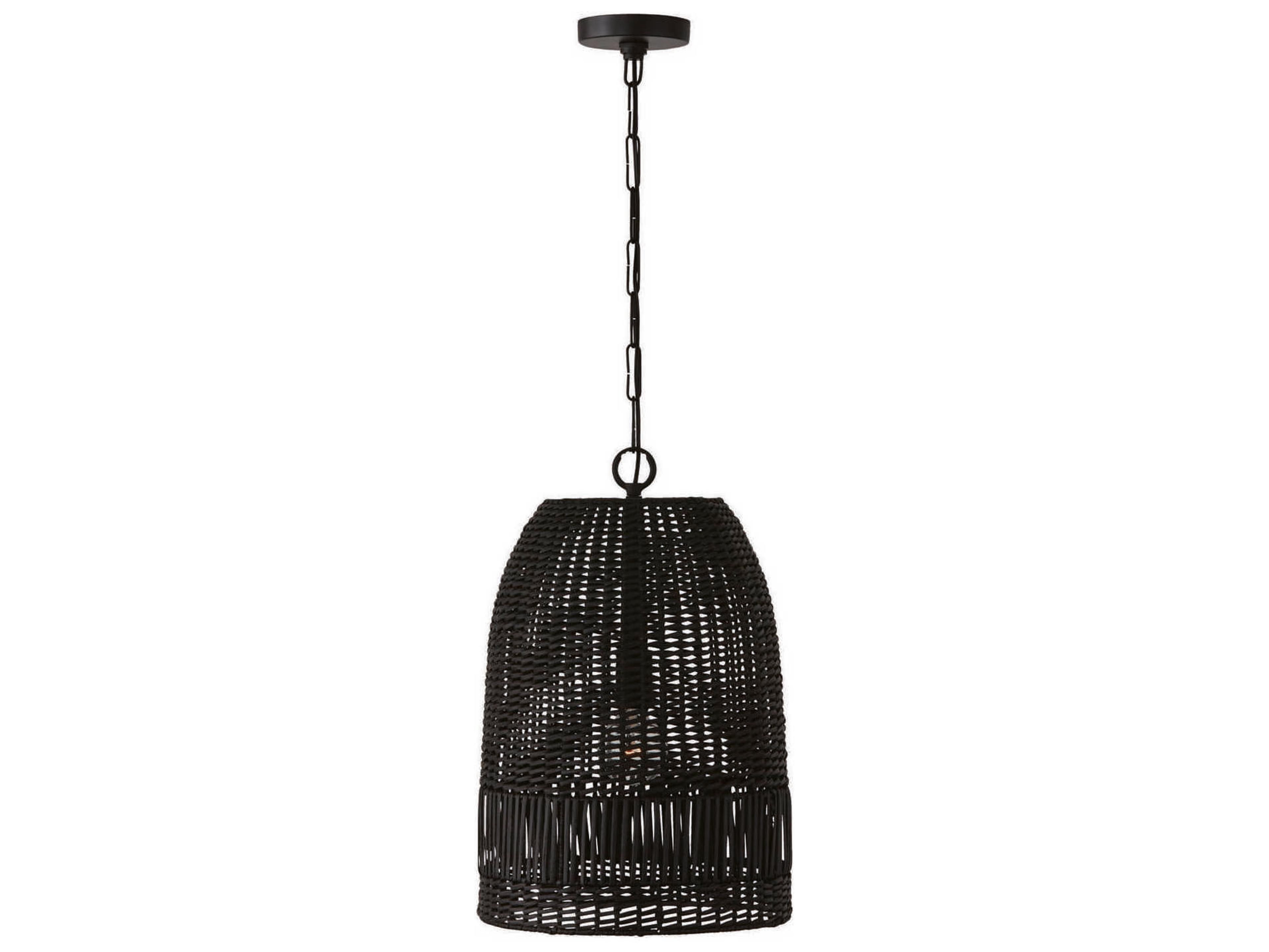 Naomi 1-Light Matte Black Dome Pendant