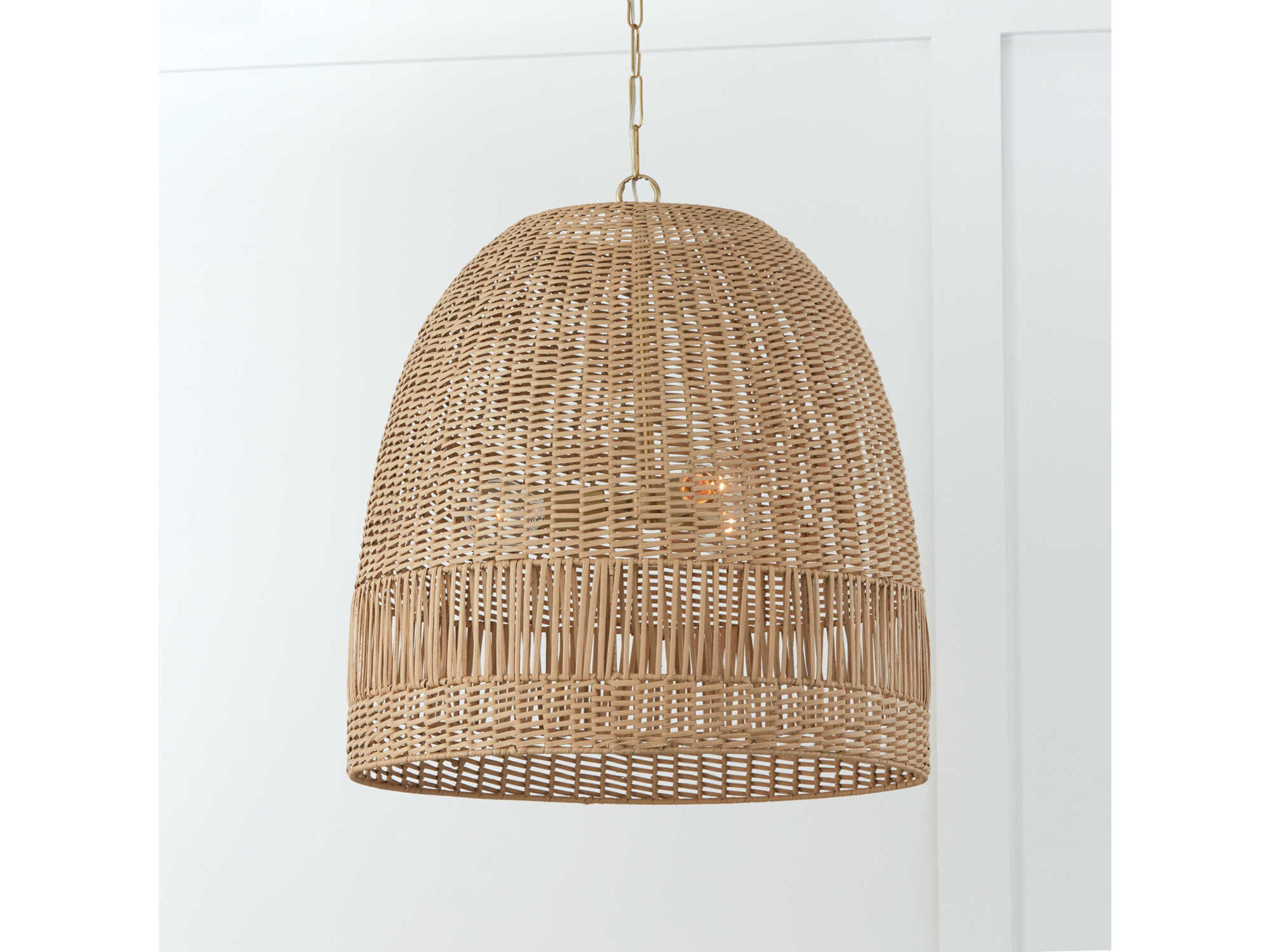 Capital Lighting Naomi 3-Light Matte Brass Brown Dome Pendant