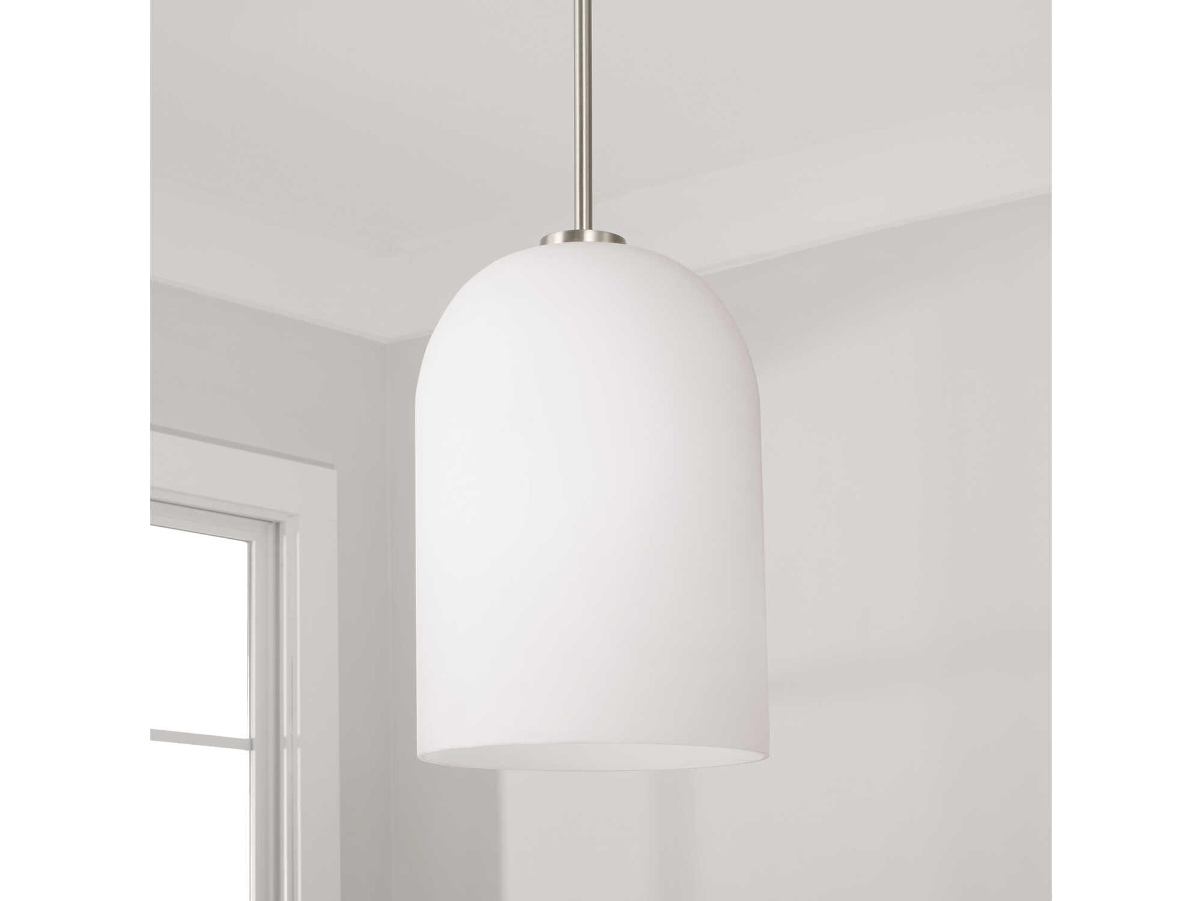 Capital Lighting Lawson 1-Light Brushed Nickel Glass Bell Mini Pendant