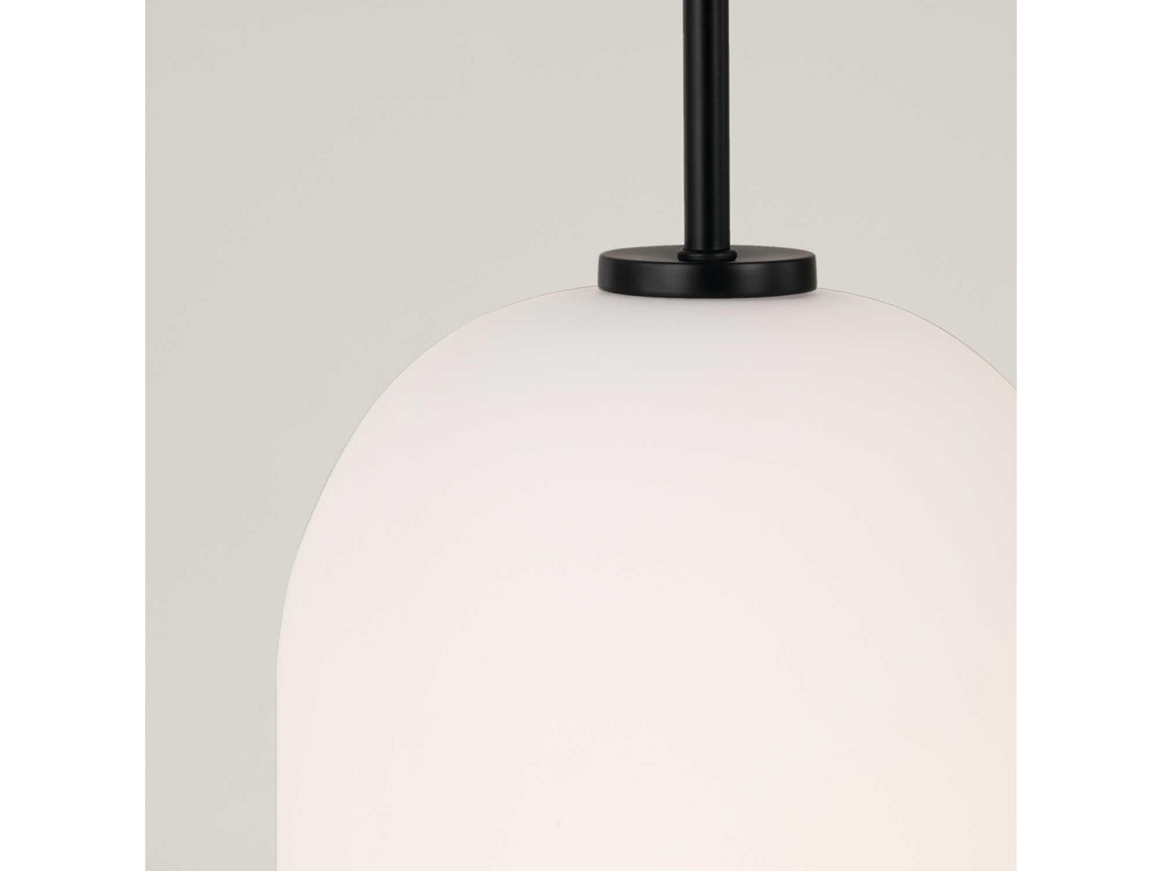 Capital Lighting Lawson 1-Light Matte Black Glass Bell Mini Pendant