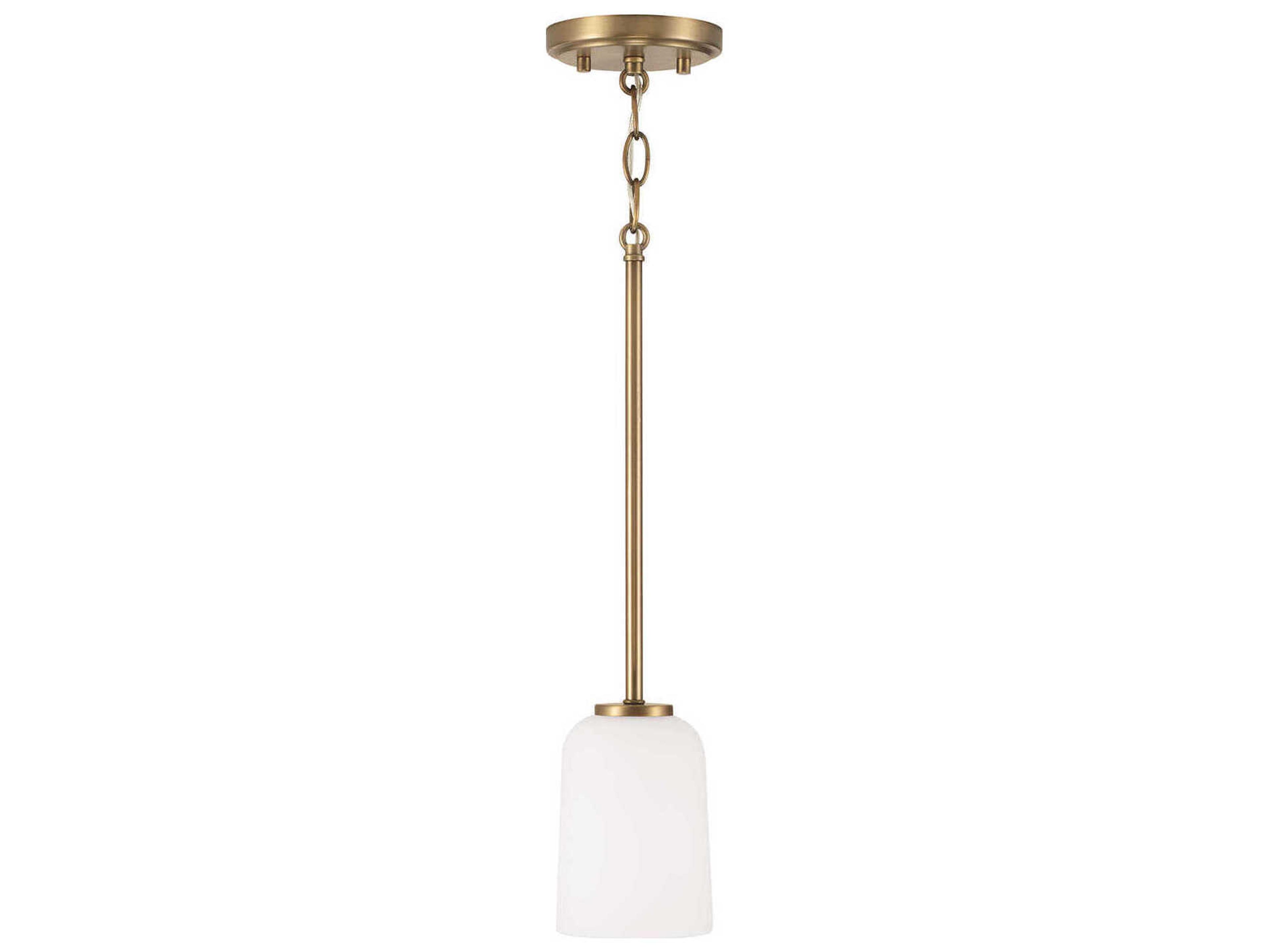 Lawson 1-Light Aged Brass Glass Bell Mini Pendant