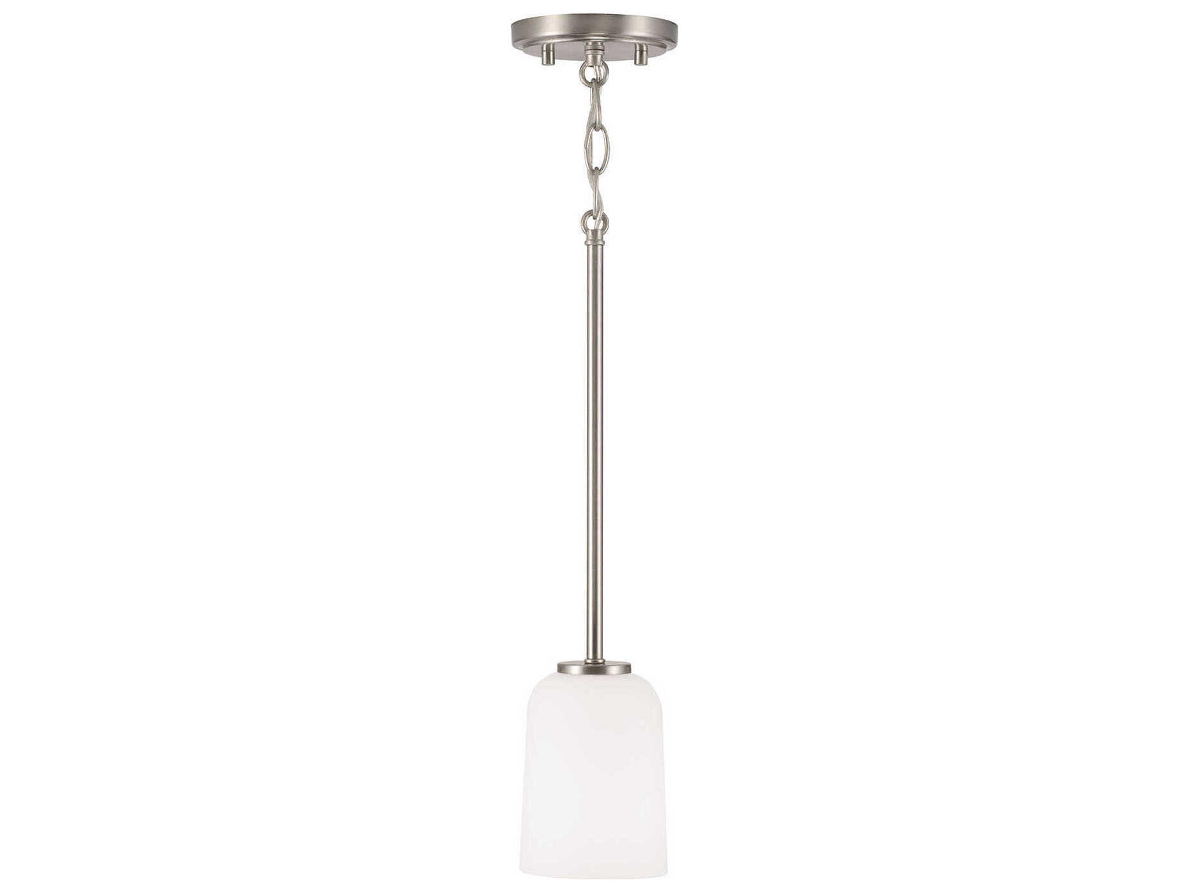 Lawson 1-Light Brushed Nickel Glass Bell Mini Pendant