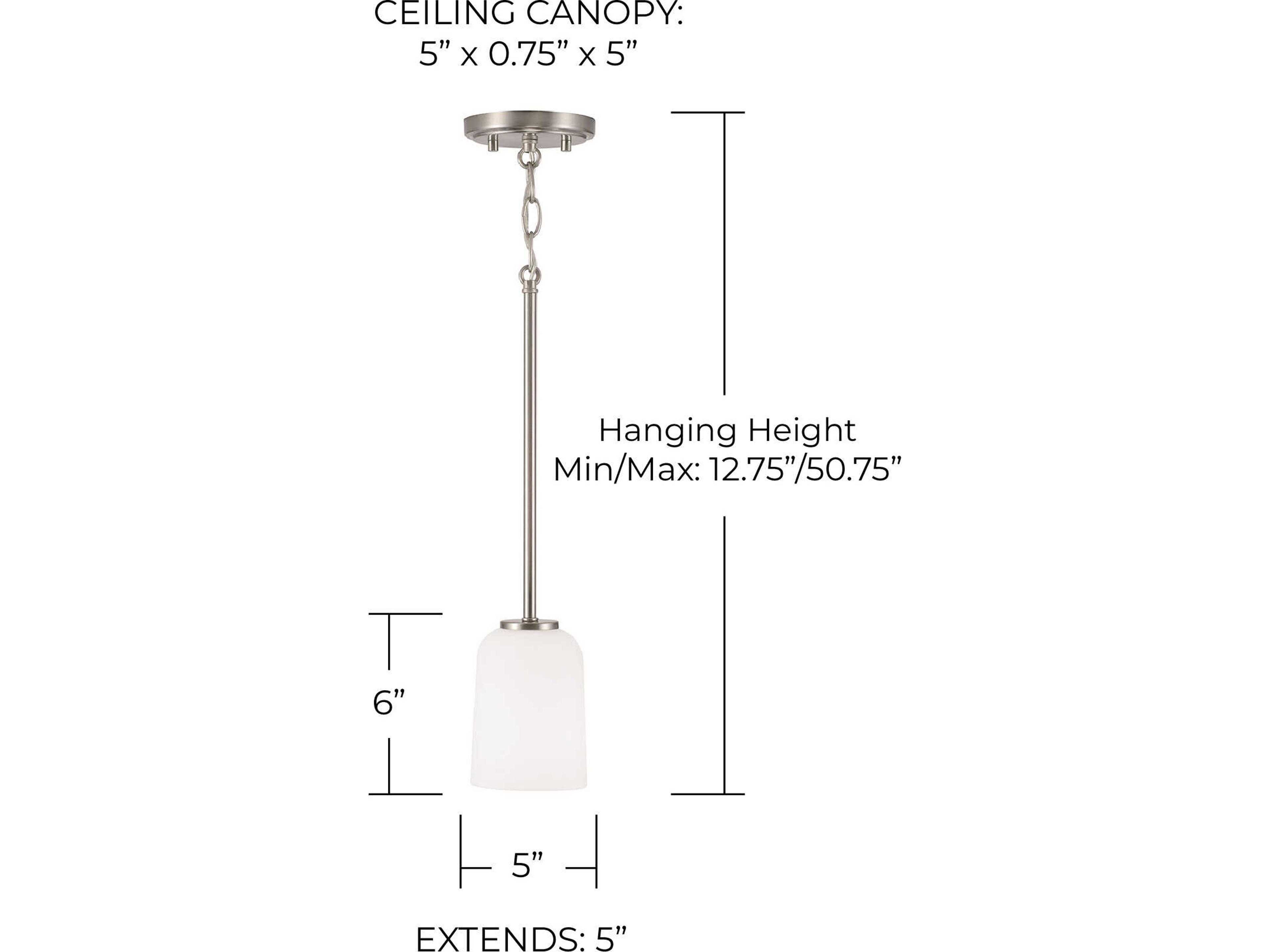 Capital Lighting Lawson 1-Light Brushed Nickel Glass Bell Mini Pendant